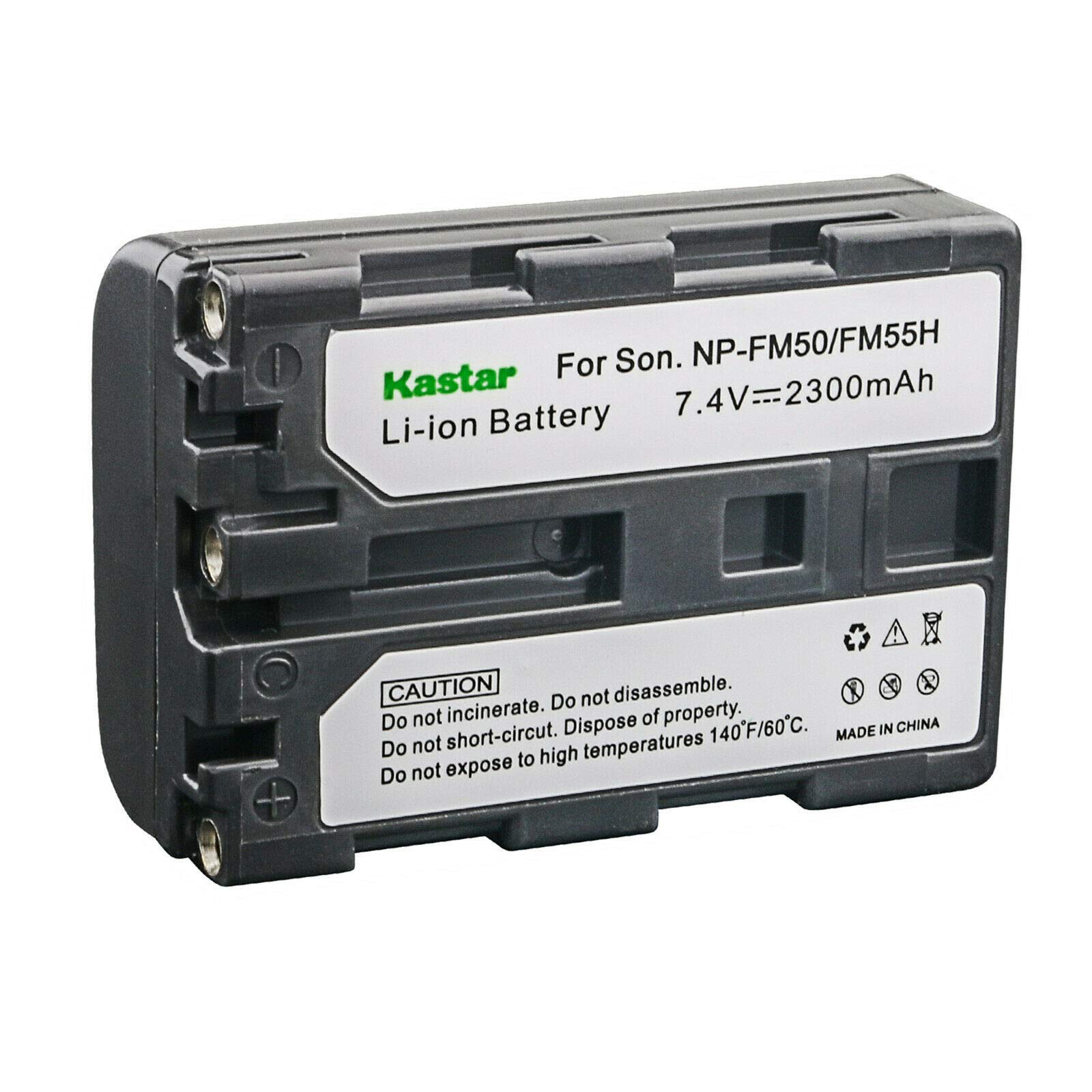 Kastar NP-FM50/NP-FM55H Replacement Battery 7.4V 2300mAh for Sony DCR Cameras - Compatible with DCR-PC104, PC105, PC110, PC115, PC120, PC330, TRV6, TRV8, TRV10, TRV11, TRV12 - Perfect for Travel Vlogging & Professional Photography