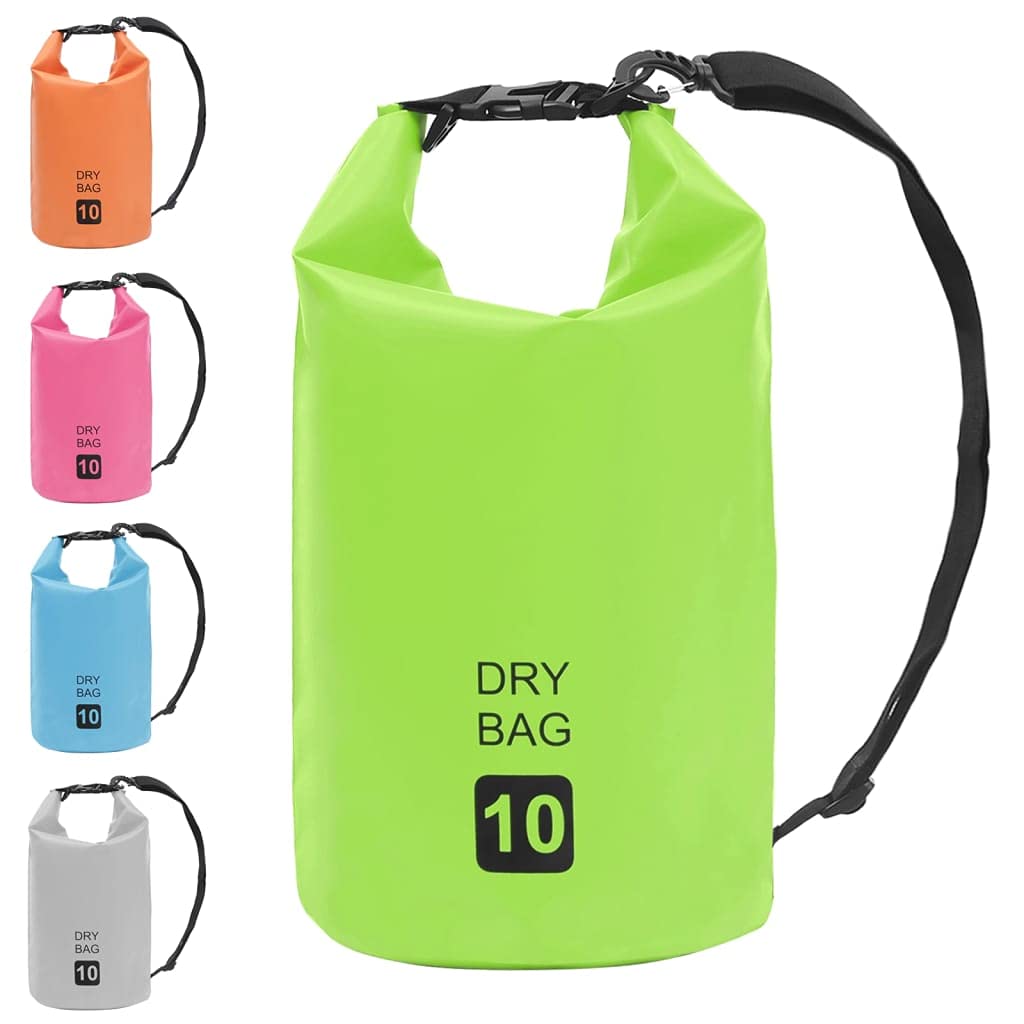**vidaXL Waterproof Dry Bag with Zipper - Green PVC Backpack for Boating, Kayaking, Swimming & Water Sports - Durable Waterproof Duffel Sack for Outdoor Adventures**