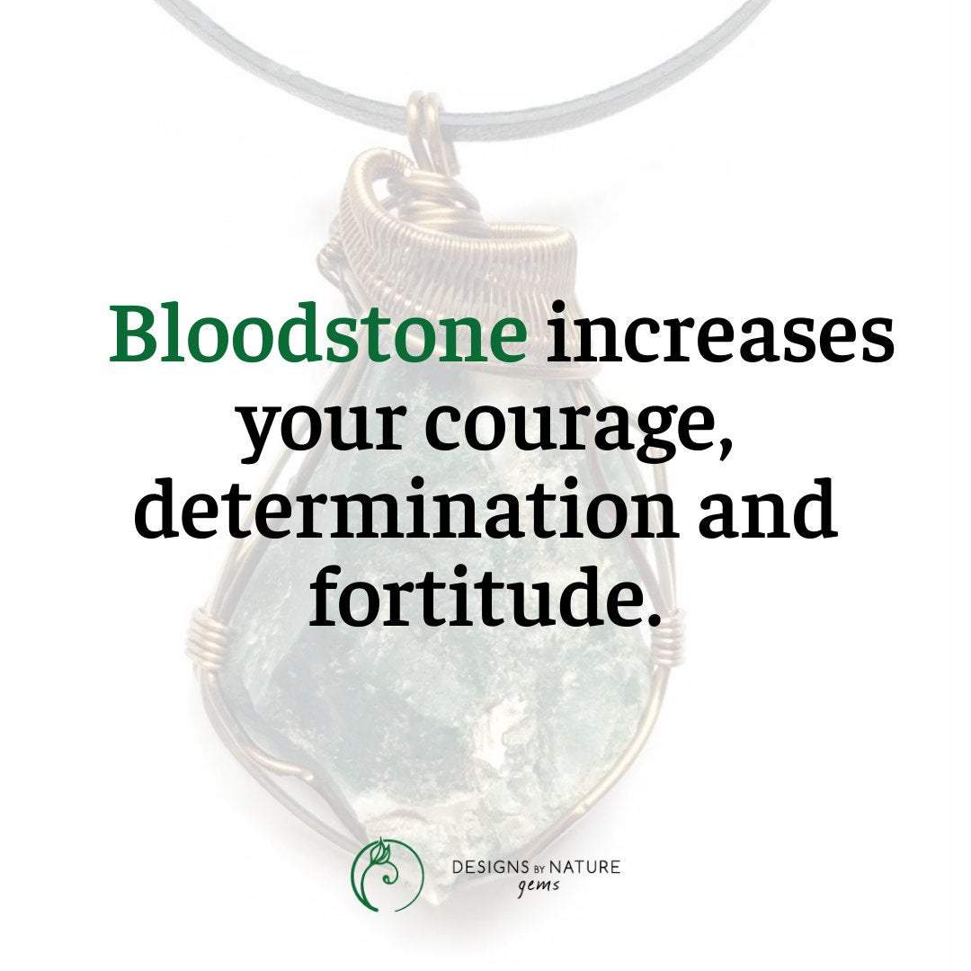 Original Raw Bloodstone Crystal Pendant Necklace - Natural Healing Stone Jewelry for Protection & Vitality | Perfect for Meditation, Energy Work & Spiritual Gifts