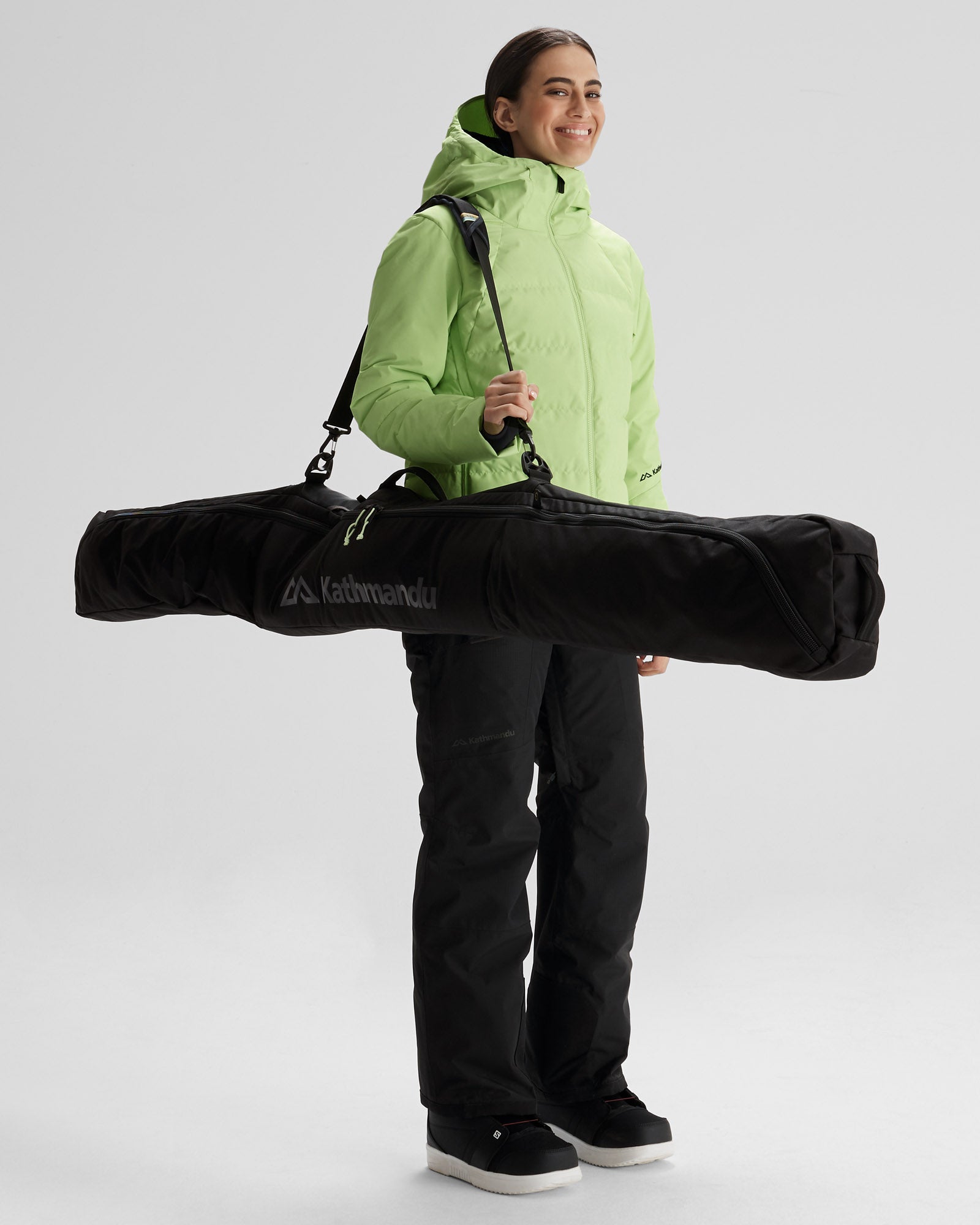 PWDR Days Snow Ski Bag - Waterproof & Durable Black Stingray Design for Skiing, Snowboarding & Winter Travel - Perfect for Airline Check-in & Mountain Adventures
