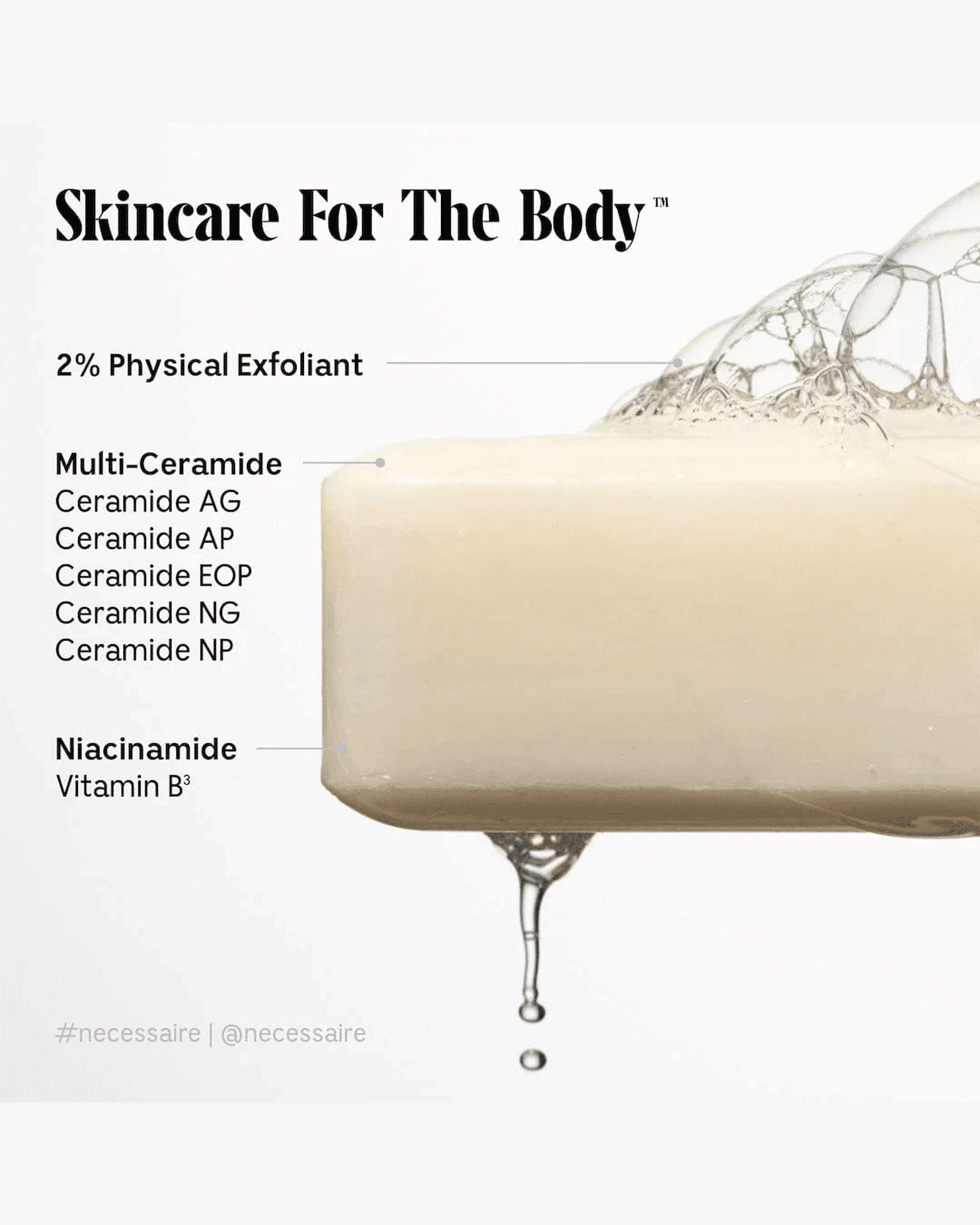The Body Bar – 2% Physical Exfoliating Soap for Smooth Skin | Gentle Face & Body Scrub for Daily Skincare Routine
