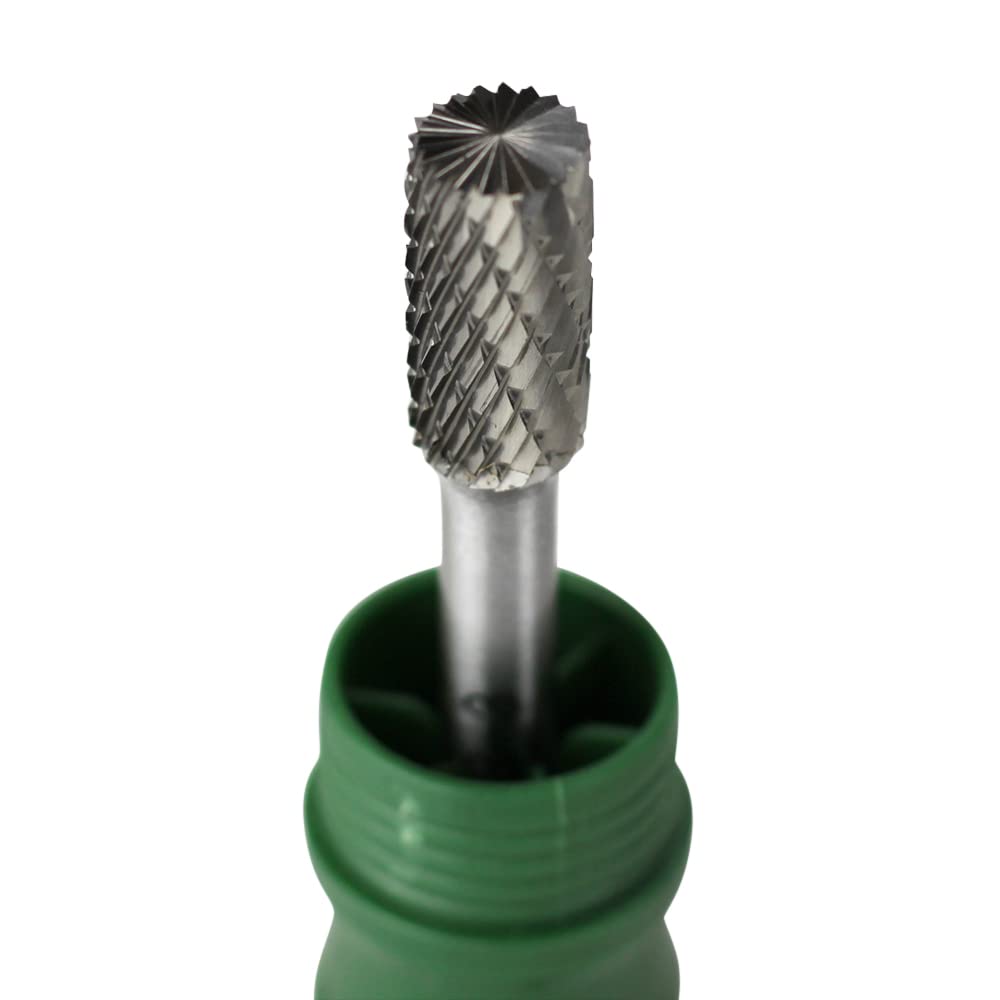 Premium BHA Cylinder End Tungsten Carbide Burr Die Grinder Bit - Double Cut 3/8