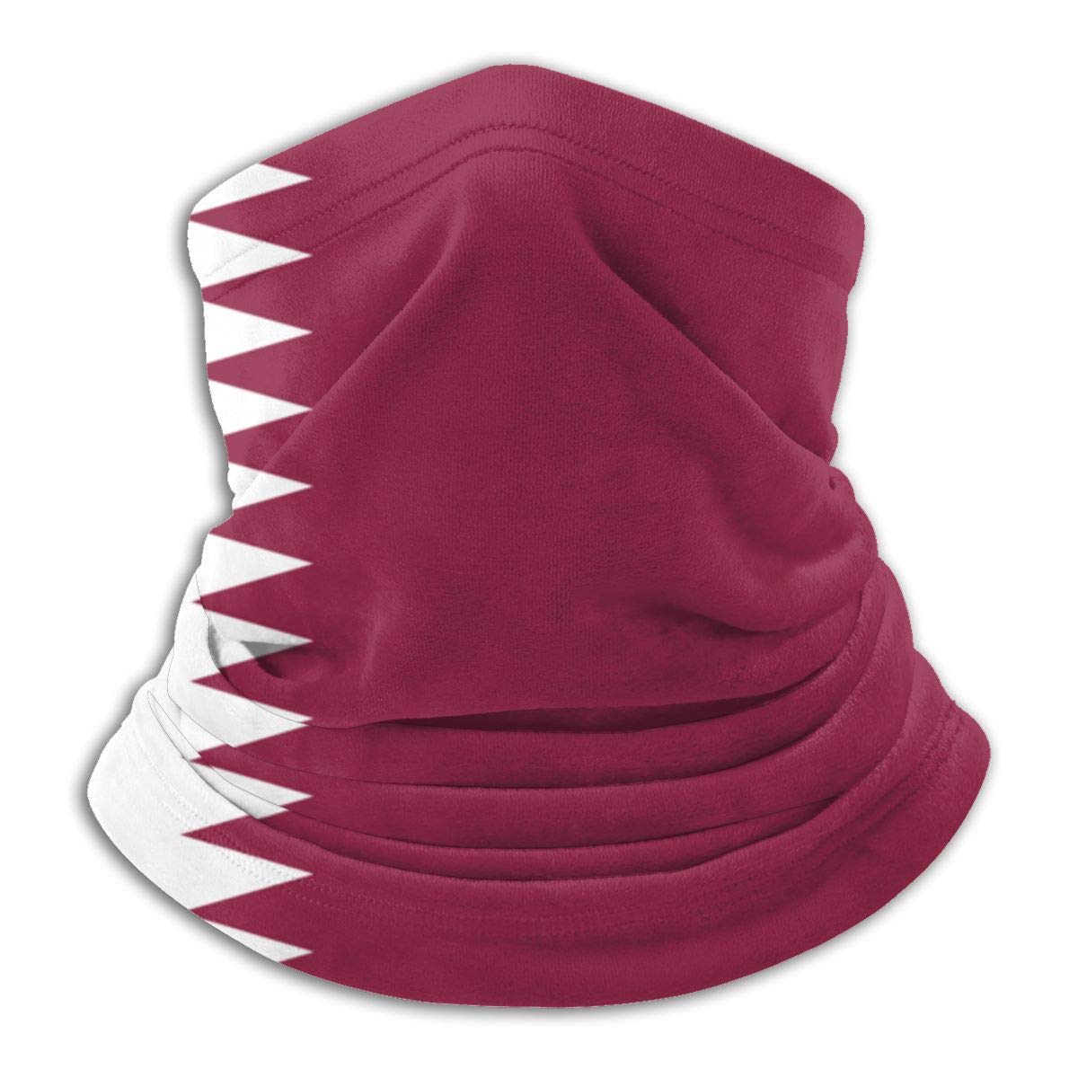 Qatar Flag Neck Warmer Scarf - Winter Warm Unisex Headwear for Outdoor Sports & Cold Weather Activities | Perfect for Football Fans, Skiing, Hiking & Travel