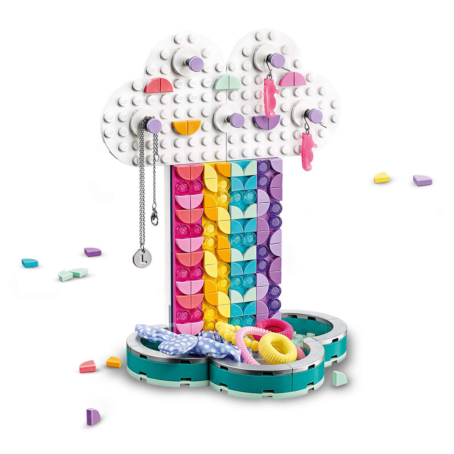 LEGO DOTS Rainbow Jewelry Holder Craft Kit - DIY Creative Decor for Kids Ages 6+ with 213 Pieces (41905) - Perfect for Bedroom Decor & Gift Ideas