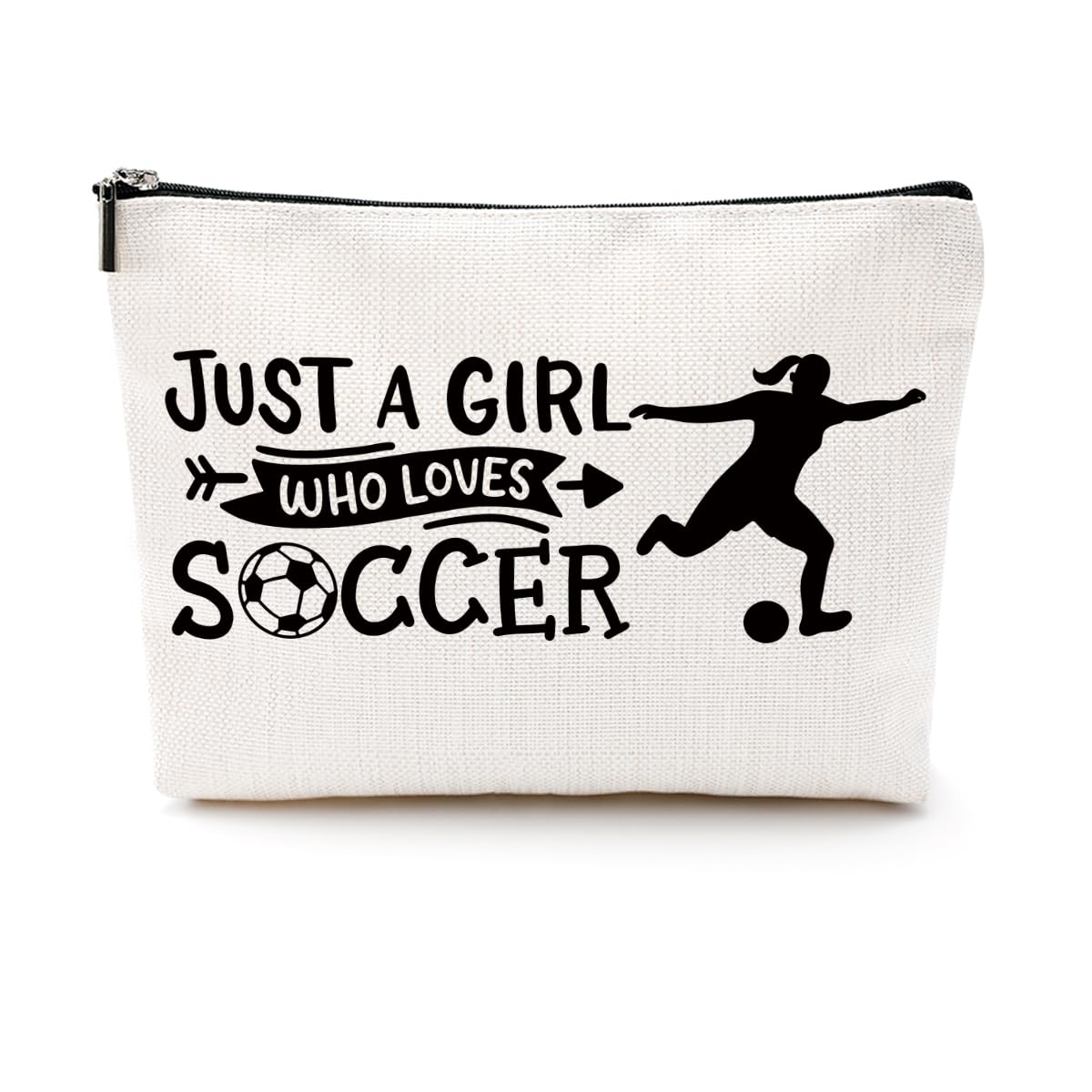 Soccer Themed Makeup Bag for Women & Girls - Perfect Gift for Soccer Coaches, Players & Lovers - Cosmetic Travel Toiletry Pouch with Zipper - Ideal for Christmas, Birthday & Team Gifts - Great for Soccer Games, Travel & Daily Use