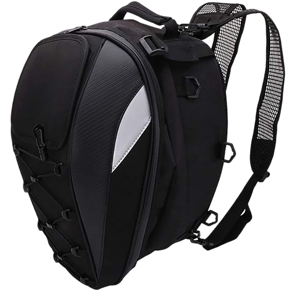 Waterproof Motorcycle Seat Bag & Tail Bag - Dual Use PU Luggage Storage for Motorbike Helmet & Gear | Perfect for Long Rides & Commuting