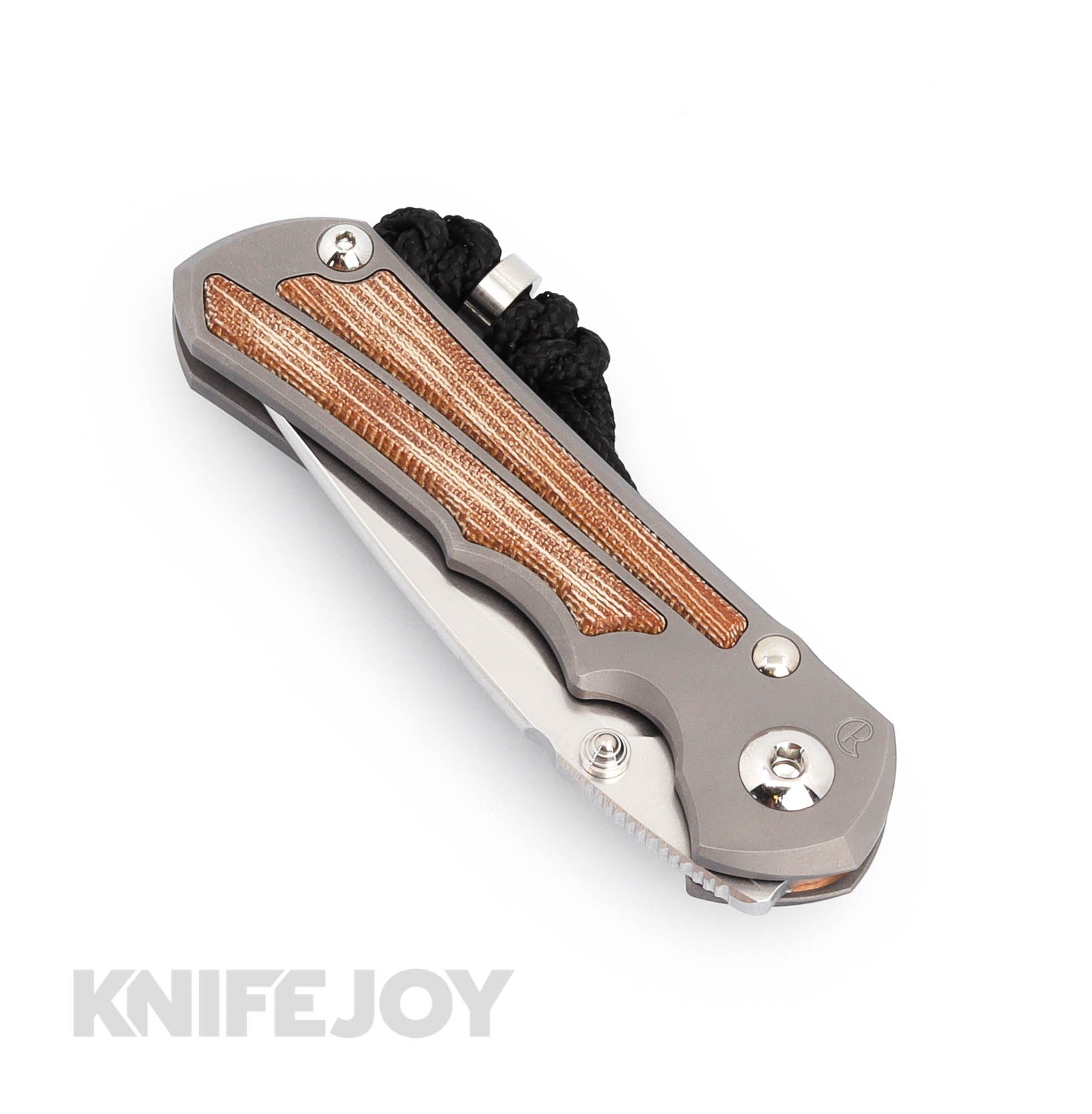 Chris Reeve Small Inkosi Left Handed Folding Knife - MagnaCut Steel Plain Drop Point Blade, Glass Blasted Titanium Handles with Natural Canvas Micarta Inlays - Perfect for EDC, Outdoor Adventures & Tactical Use