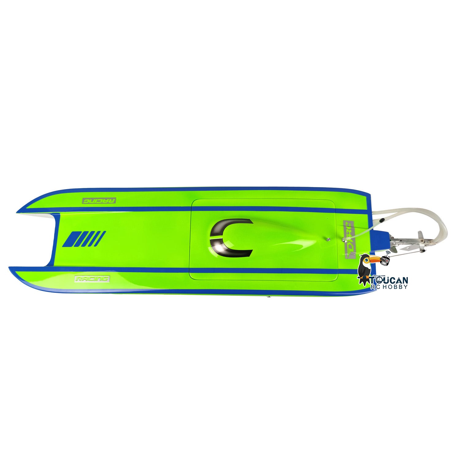 High-Speed E32 Fiberglass Catamaran Green Electric RC Racing Boat - PNP with Motor, Servo, ESC & CNC Cooling System | US Stock | Perfect for Lake Racing & RC Hobby Enthusiasts