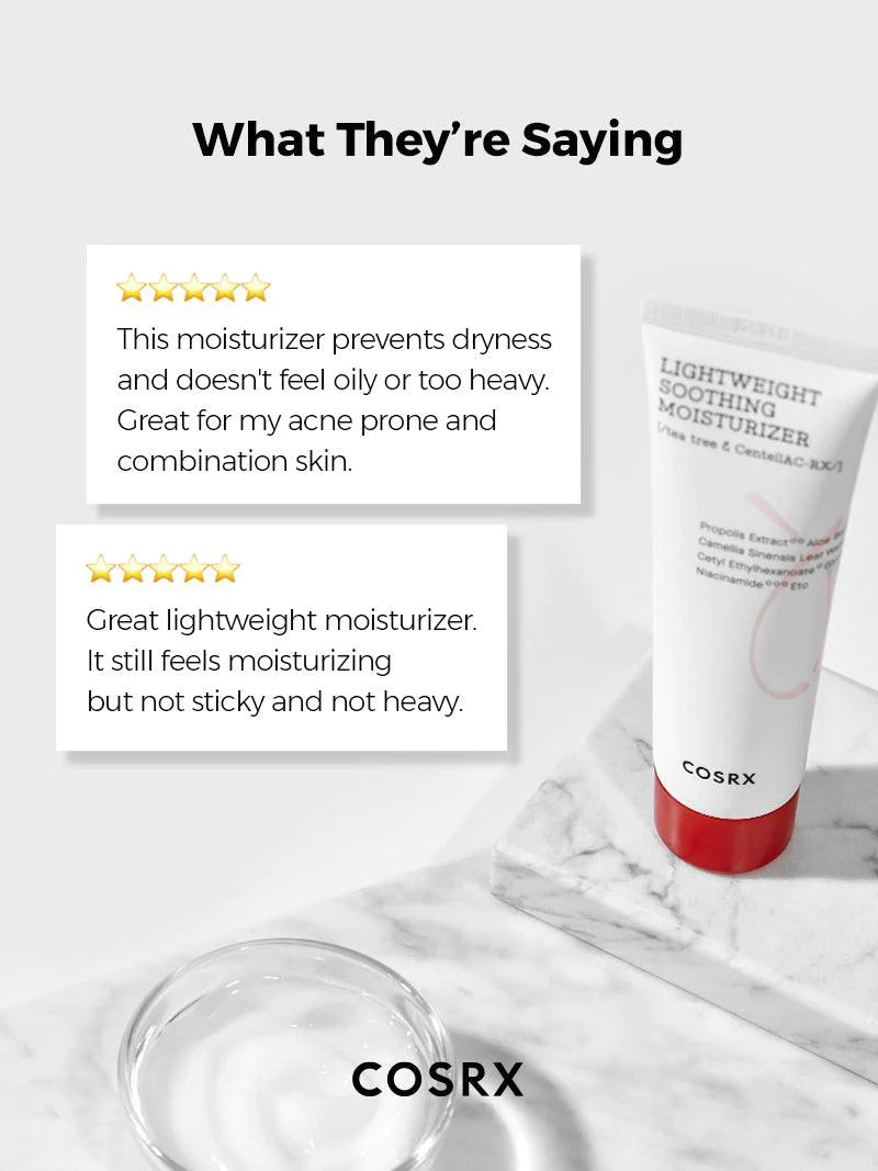 COSRX AC Collection Lightweight Soothing Moisturizer 80ml - Oil-Free Hydrating Face Cream for Acne-Prone Skin | Daily Skincare Routine for Sensitive & Combination Skin Types
