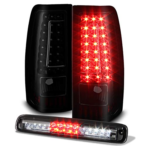 AKKON Black Smoked LED Tail Lights + 3rd Brake Lamp for 2003-2006 Chevy Silverado Pickup Truck - Upgrade Your Ride with Stylish & Durable Lighting (Perfect for Night Driving & Custom Truck Mods)