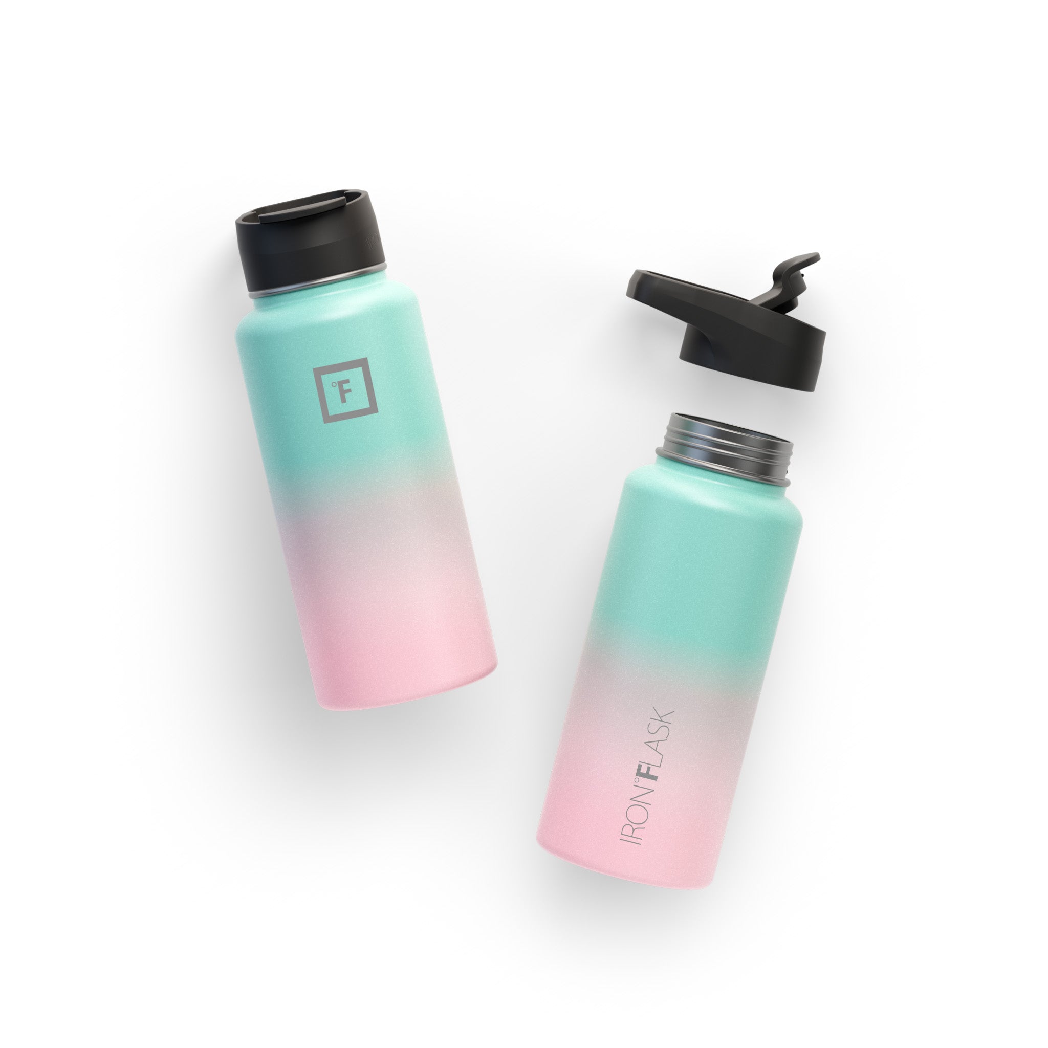 32 Oz Wide Mouth Water Bottle with Spout Lid - Leak Proof Stainless Steel Insulated Water Bottle for Gym, Hiking & Outdoor Activities