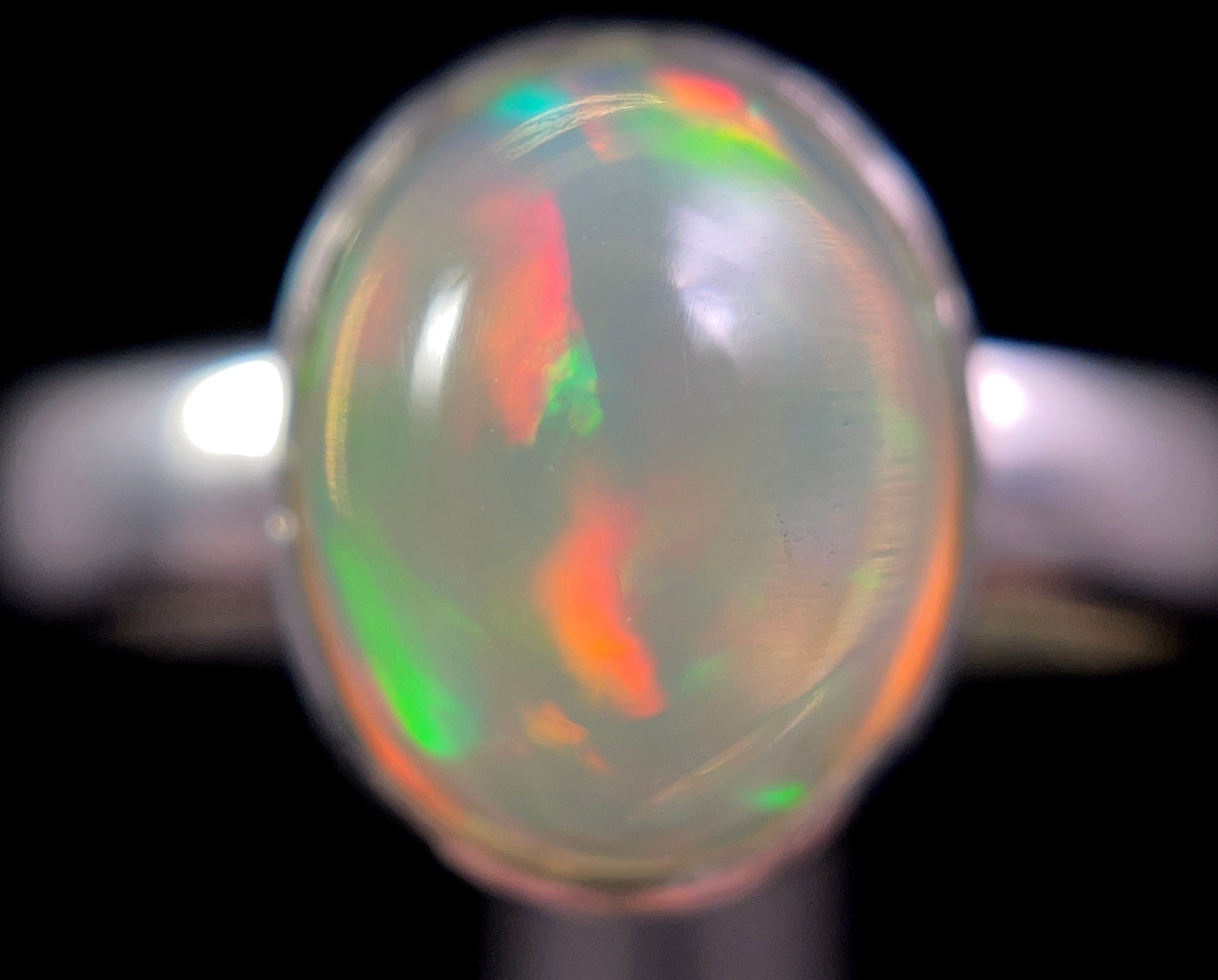Elegant Sterling Silver Opal Ring - Size 7, Dainty Welo Opal Jewelry for Women | Perfect for Weddings, Anniversaries & Everyday Wear