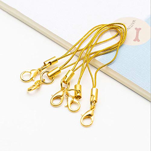 Premium Gold Lobster Clasp Lanyard - Phone Strap, Keychain & DIY Accessory for iPhone, Samsung, Keys - Dark Gold (Ideal for Work, Travel & Everyday Use)