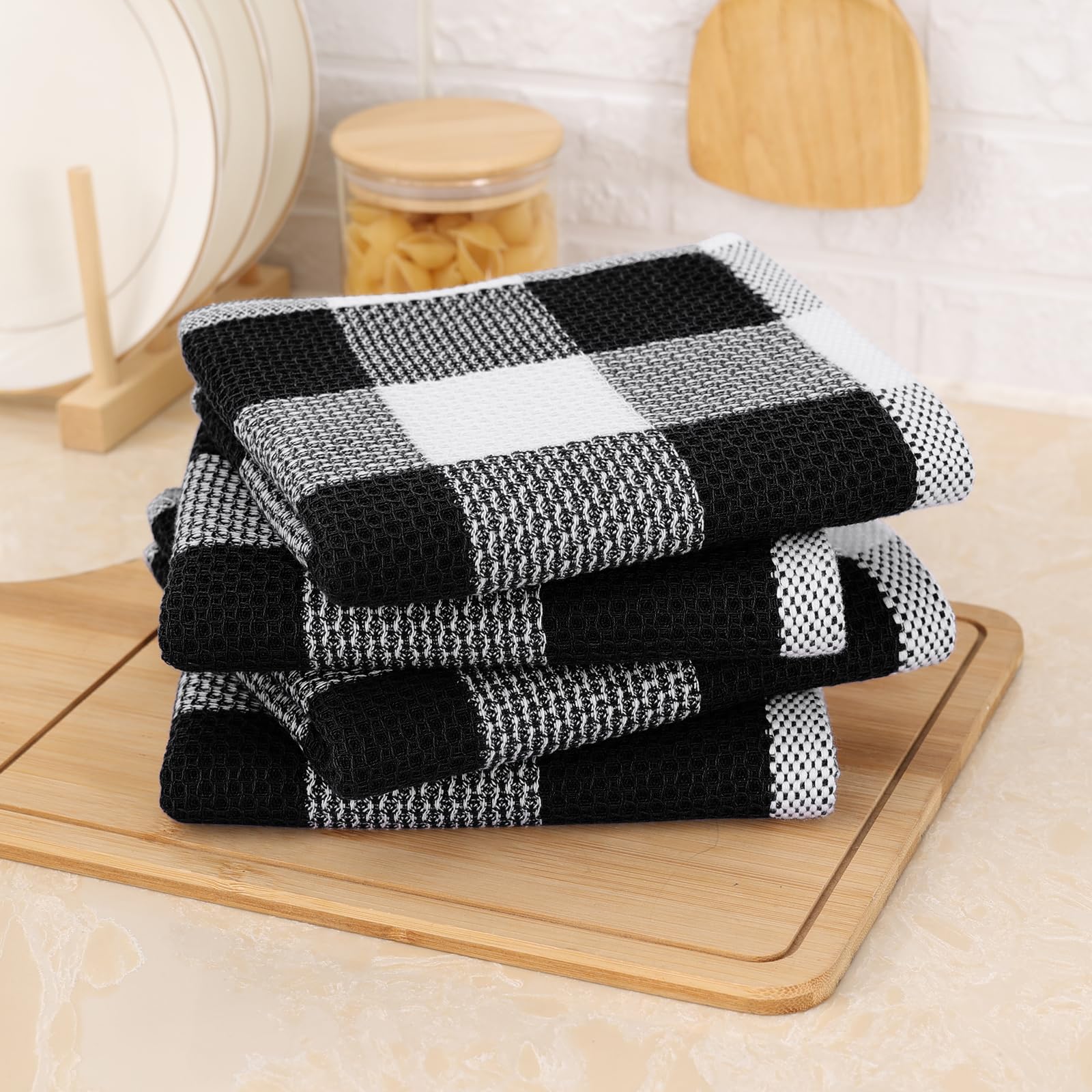 Premium 100% Cotton Waffle Weave Kitchen Towels - 13