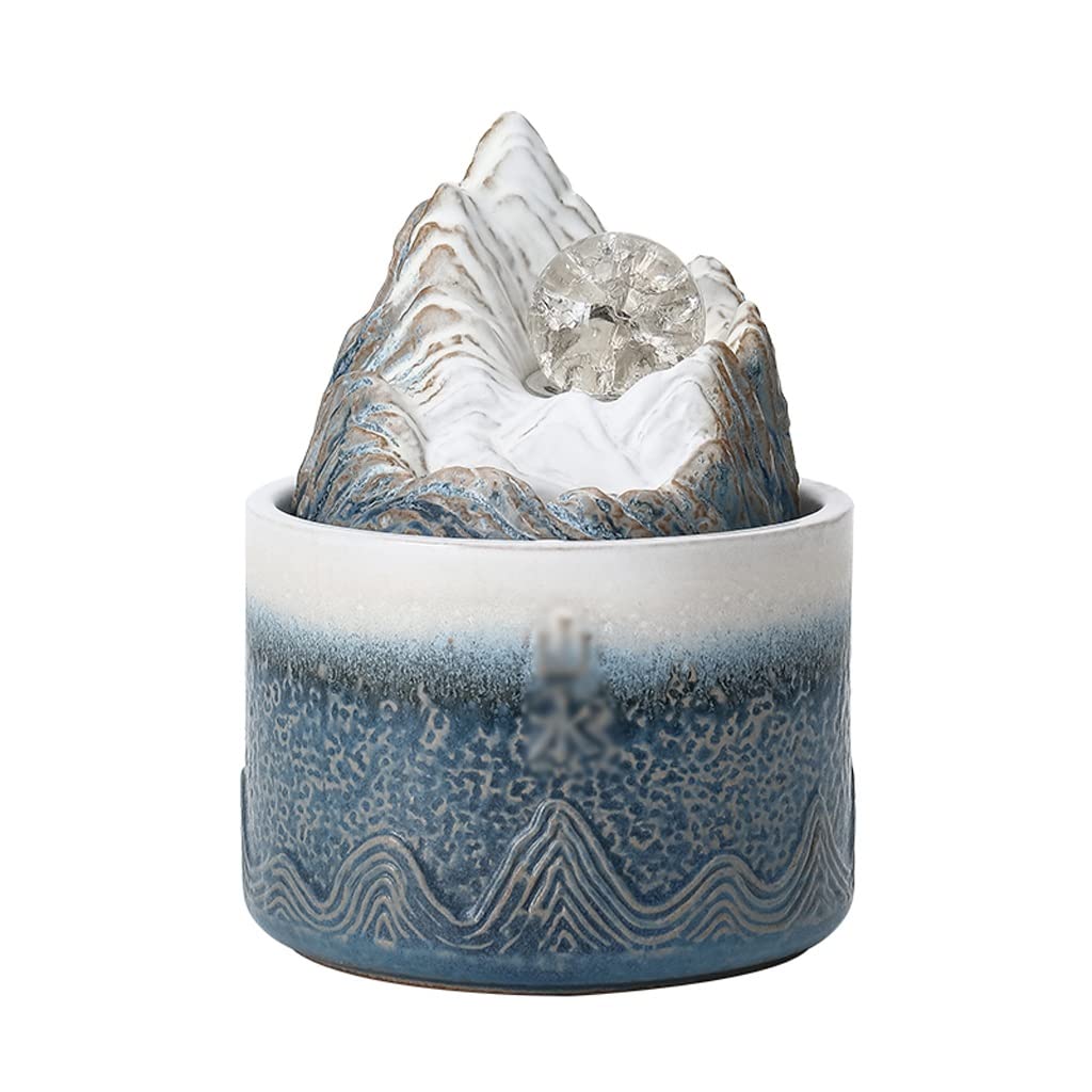 Desktop Fountain - Small Relaxing Tabletop Waterfall Feature for Office & Home Decor | Indoor Zen Fountain with Soothing Water Sounds for Stress Relief & Meditation