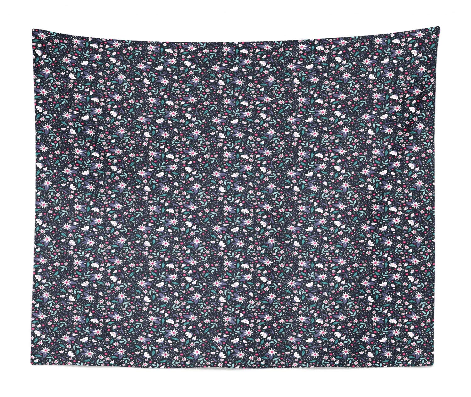 Ambesonne Floral Tapestry King Size - Spring Meadow Flowers Wall Hanging, Bedspread & Decor - 104