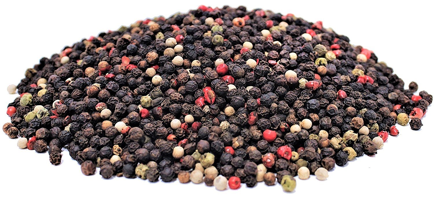 Premium Whole Peppercorn Medley - Black, White, Green & Pink Peppercorns Blend for Gourmet Cooking, Grilling & Seasoning - Perfect for Steaks, Salads & Homemade Spice Mixes