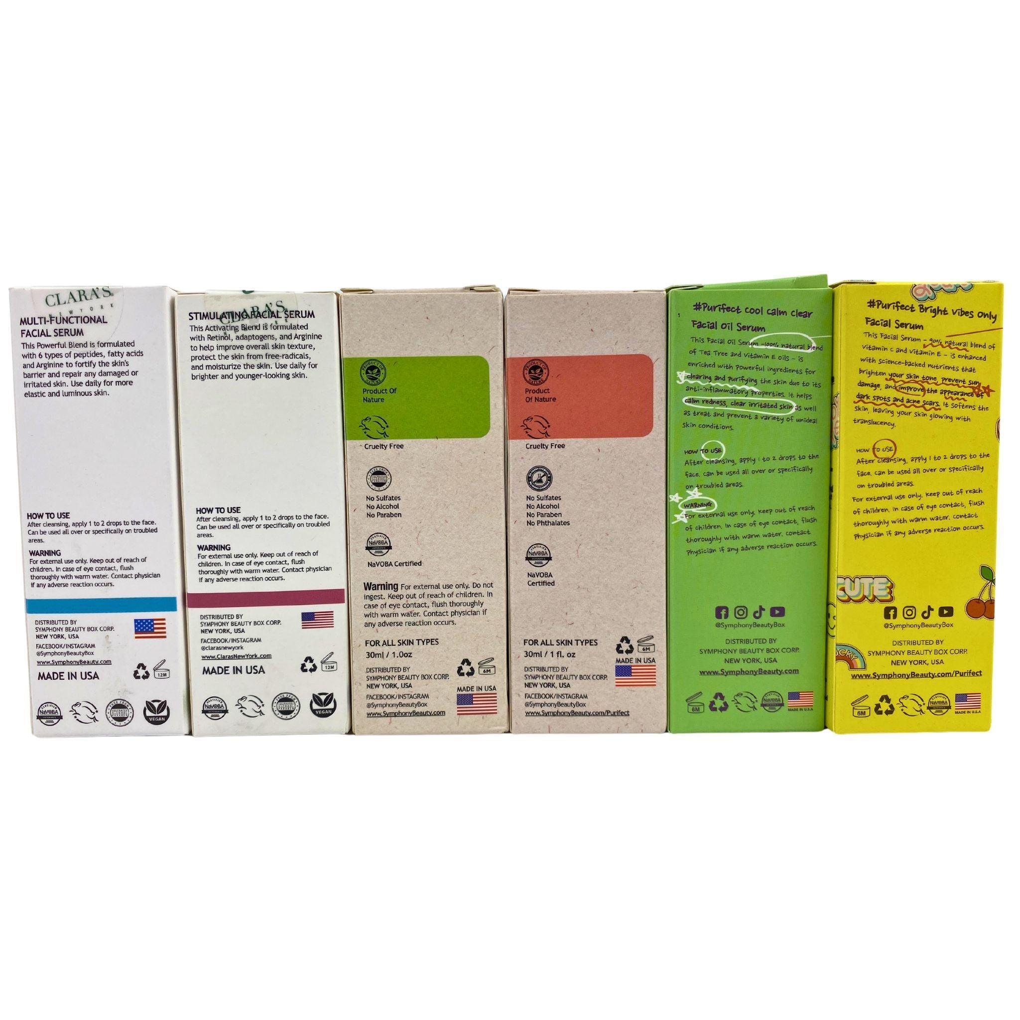 Purifect & Claras Serum Assorted Mix - 50 Pcs Facial Serum Variety Pack for Glowing Skin | Hydrating, Anti-Aging & Brightening Serums | Perfect for Daily Skincare Routine & Gift Sets