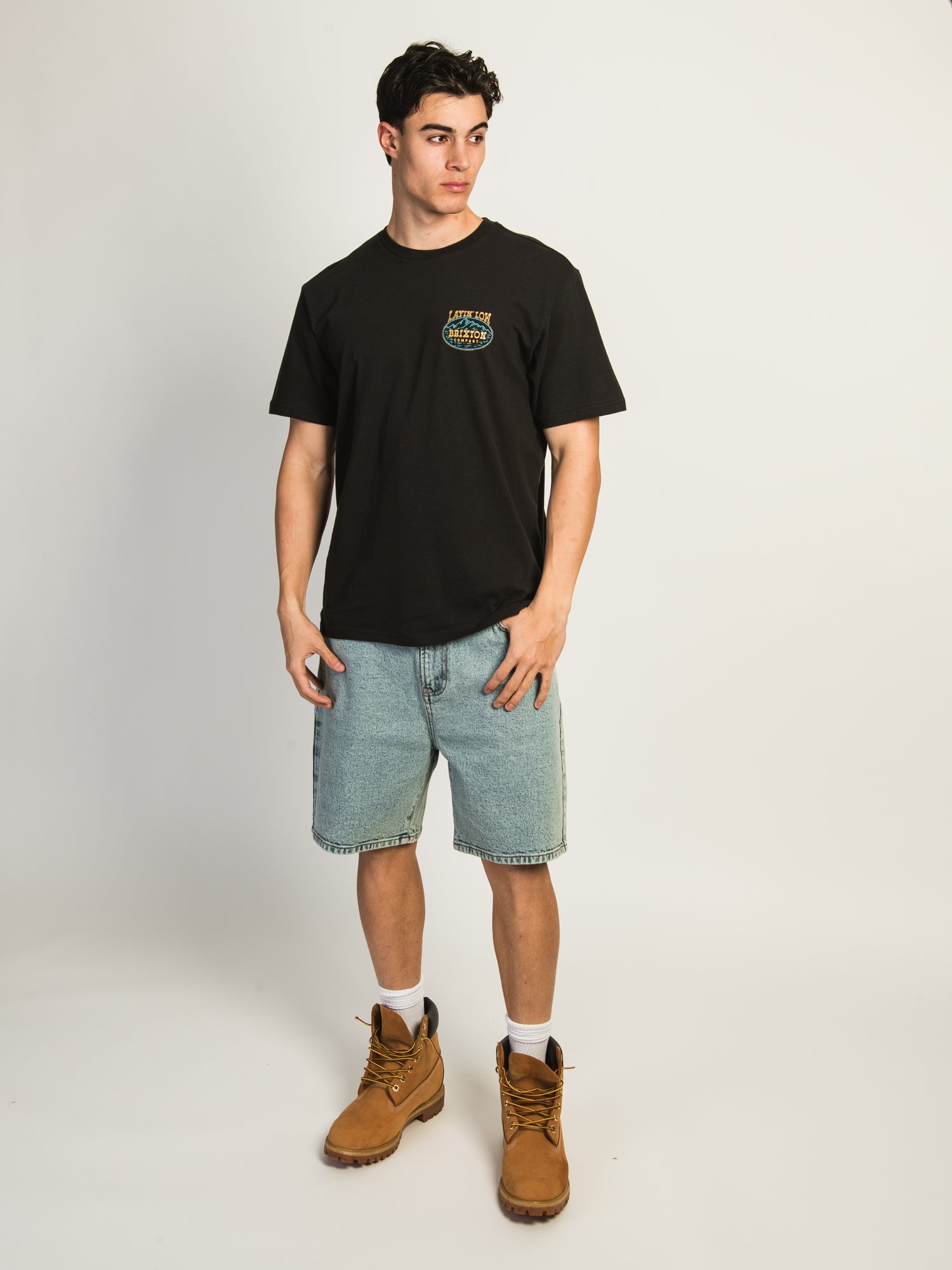 BRIXTON Layin' Low Standard T-Shirt for Men - Casual Cotton Tee for Everyday Wear | Perfect for Streetwear, Outings, and Relaxing