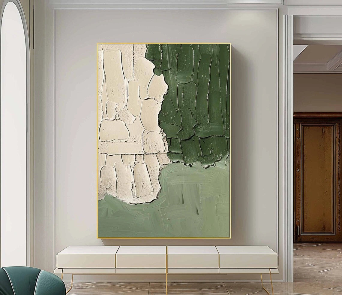 Blue & Green Abstract Wall Art Print #BG109 - Modern Canvas Painting for Living Room, Bedroom & Office Decor