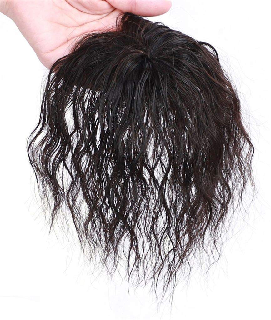 LXUE Women's Natural Curly Human Hair Topper for Bald Spots & Thinning Hair - 6