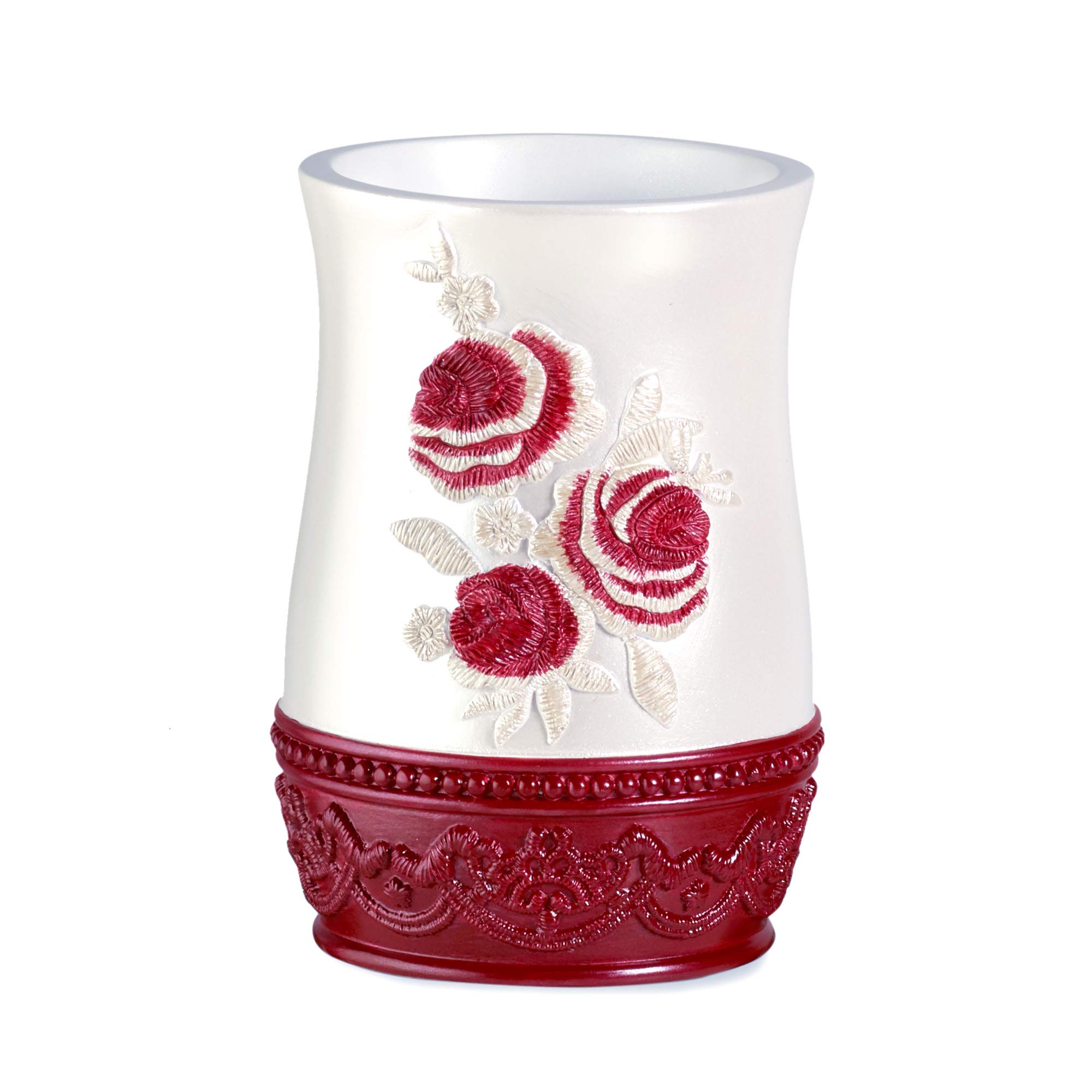 Premium Burgundy Rose Bath Blossom & Tumbler Set - Relaxing Spa & Home Decor Gift for Women