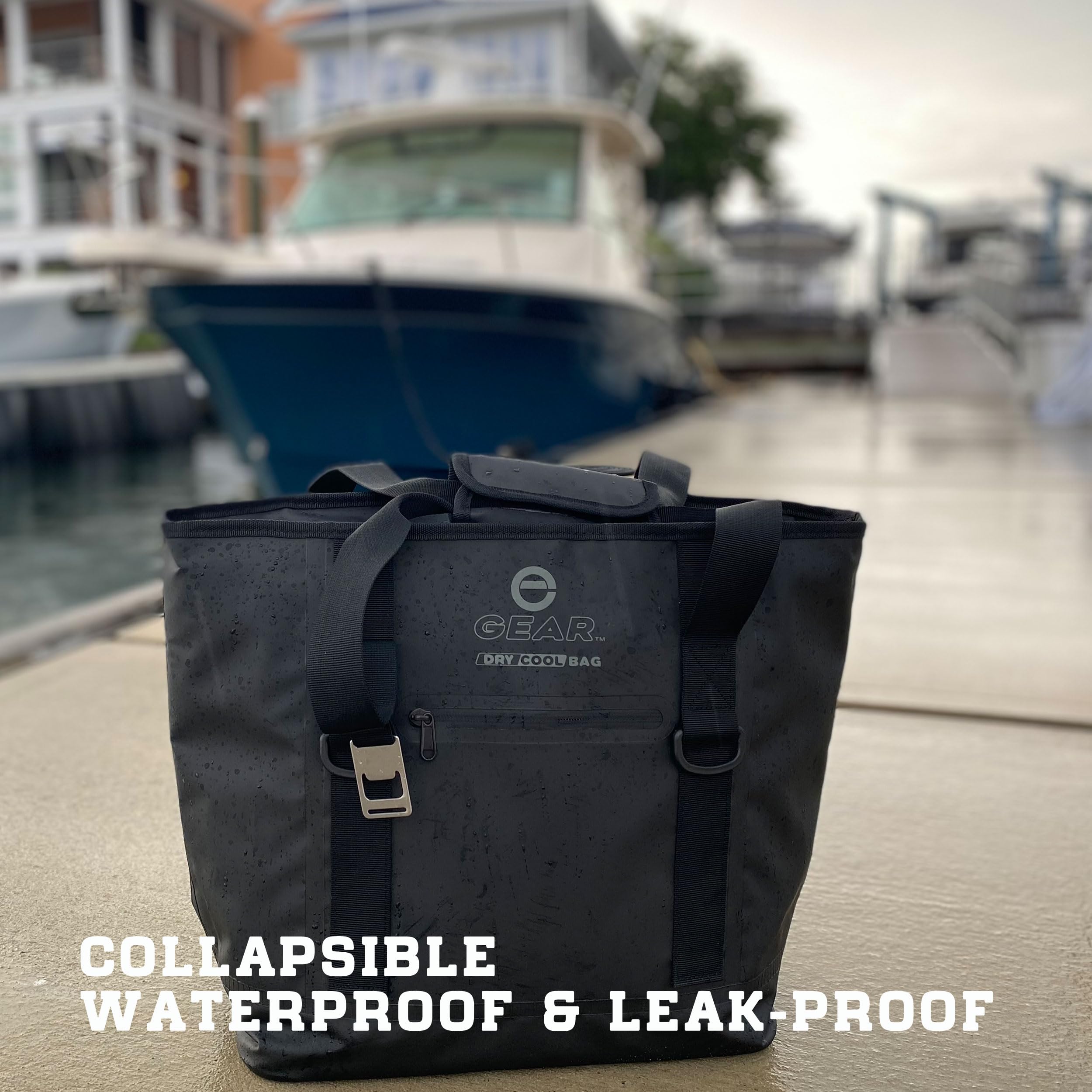 **Collapsible Waterproof Cooler Tote Bag - Leak-Proof Soft Sided Insulated Cooler for Beach, Pool, Picnics & Camping - Holds 20 Cans**