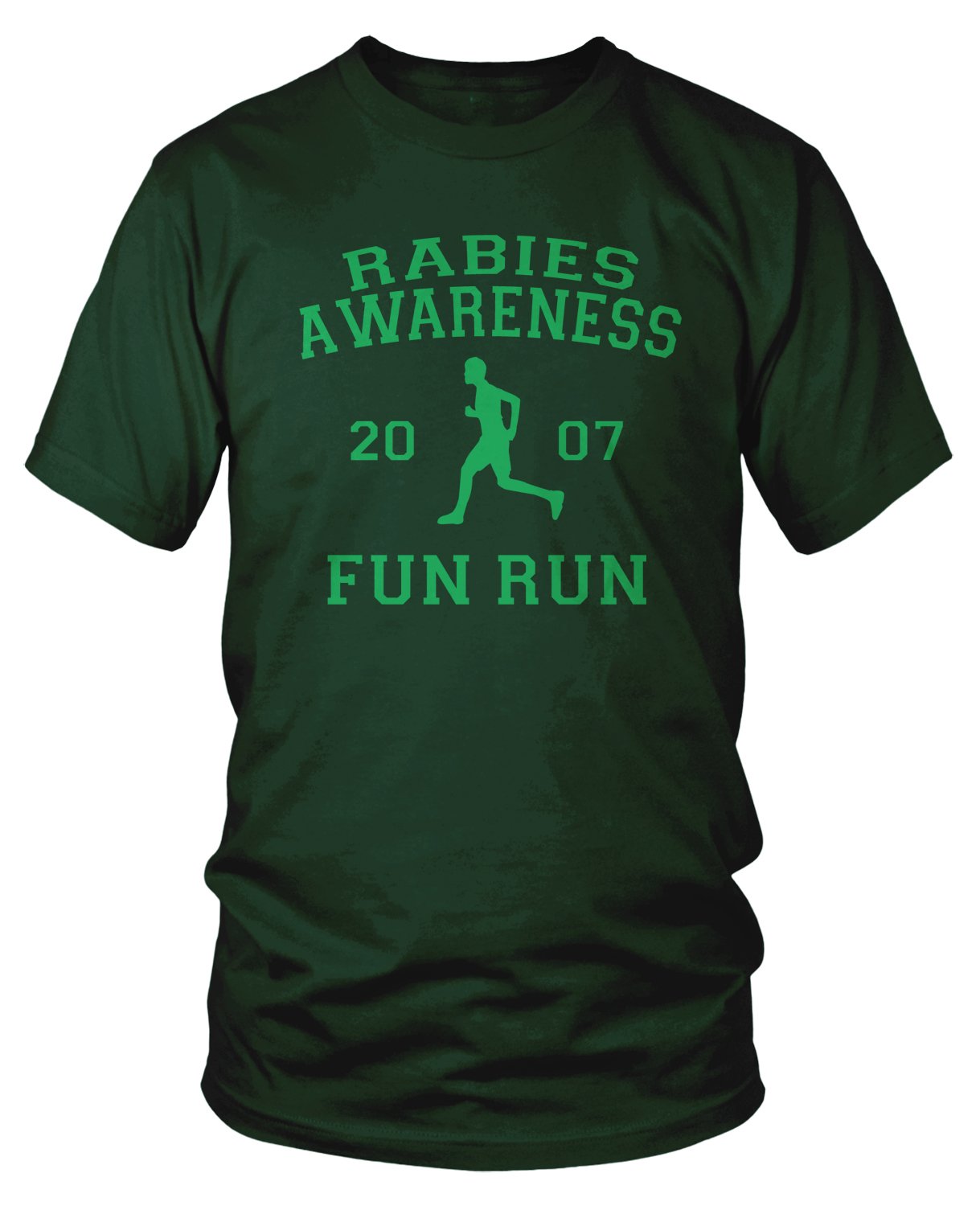 Amdesco Men's The Office Rabies Awareness Fun Run 2007 Graphic T-Shirt - Casual Funny TV Show Tee for Fans, Office Workers & Comedy Lovers