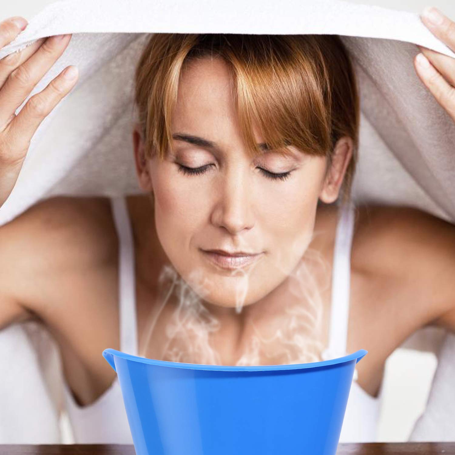 Glenoxzone 3-in-1 Face, Nose & Cough Steamer - Plastic Steam Vaporizer with Nozzle Inhaler, Facial Sauna & Steamer Machine for Adults & Kids (Blue) | Relieves Congestion, Soothes Cough & Deep Cleanses Skin at Home