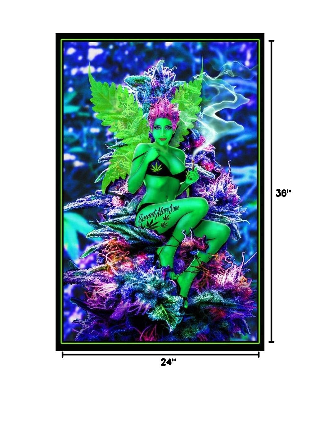 Studio B Weed Fairy - Flocked Blacklight Poster 24