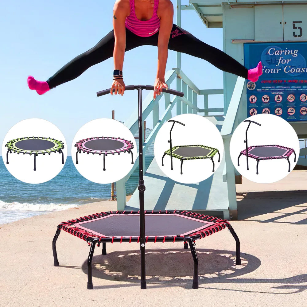 Best Mini Trampoline for Adults & Kids - Indoor/Outdoor Bungee Jumping Fitness Rebounder for Home Gym & Backyard Fun
