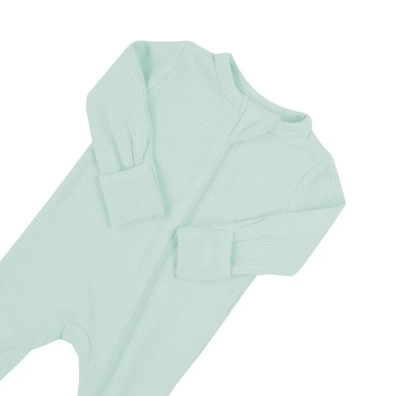 Kyte Baby Ribbed Zipper Romper - Soft Organic Cotton Baby Jumpsuit with Two-Way Zipper, Sage Green | Perfect for Newborns, Infants & Toddlers - Ideal for Playtime, Naptime & Photo Shoots