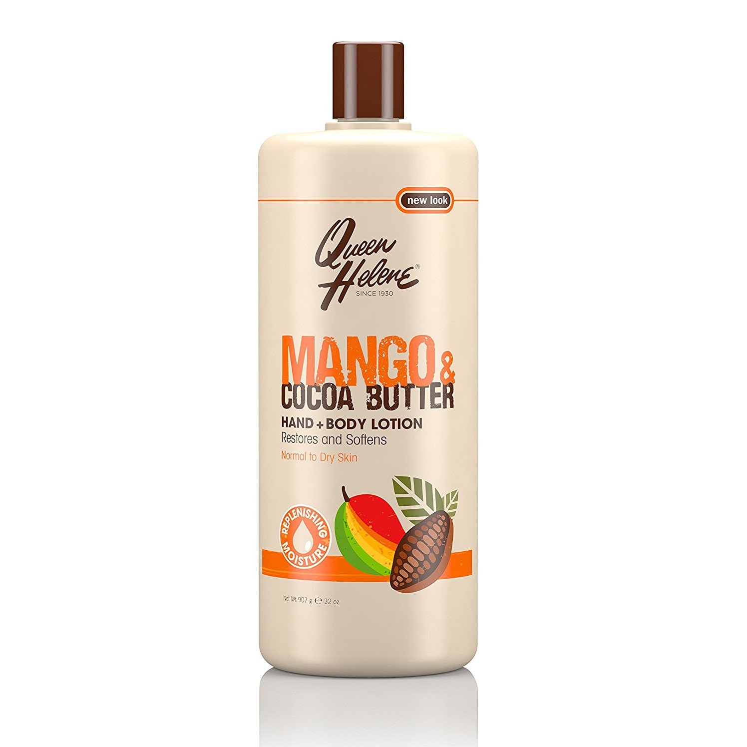 Queen Helene Mango & Cocoa Butter Hand & Body Lotion - 32 oz (Pack of 4) - Deep Moisturizing for Dry Skin - Perfect for Daily Hydration at Home, Office or Travel