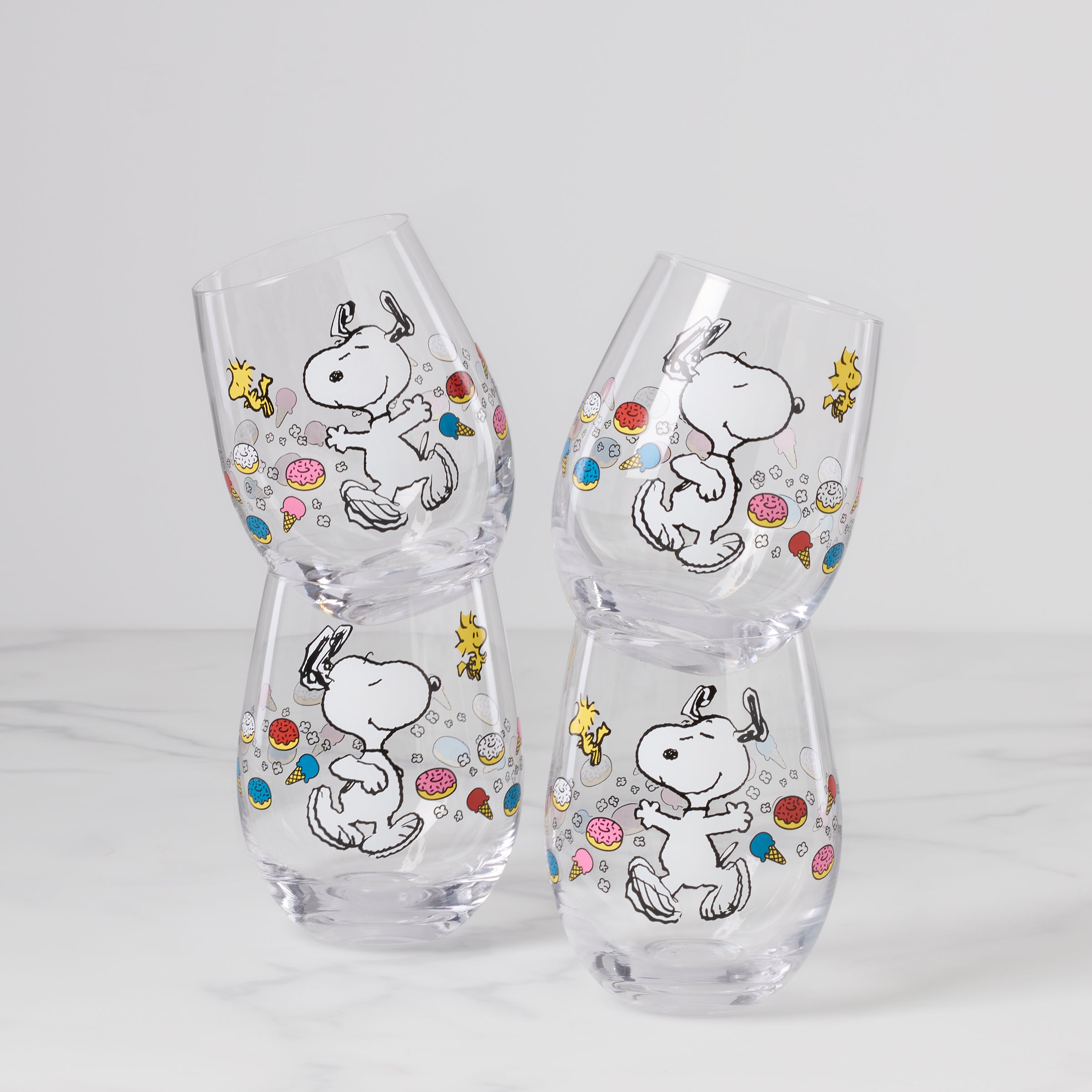 Chef Snoopy Insulated Tumblers Set of 4 - 20oz Stainless Steel Travel Mugs for Coffee, Tea & Cold Drinks - Perfect for Home, Office & Outdoor Adventures