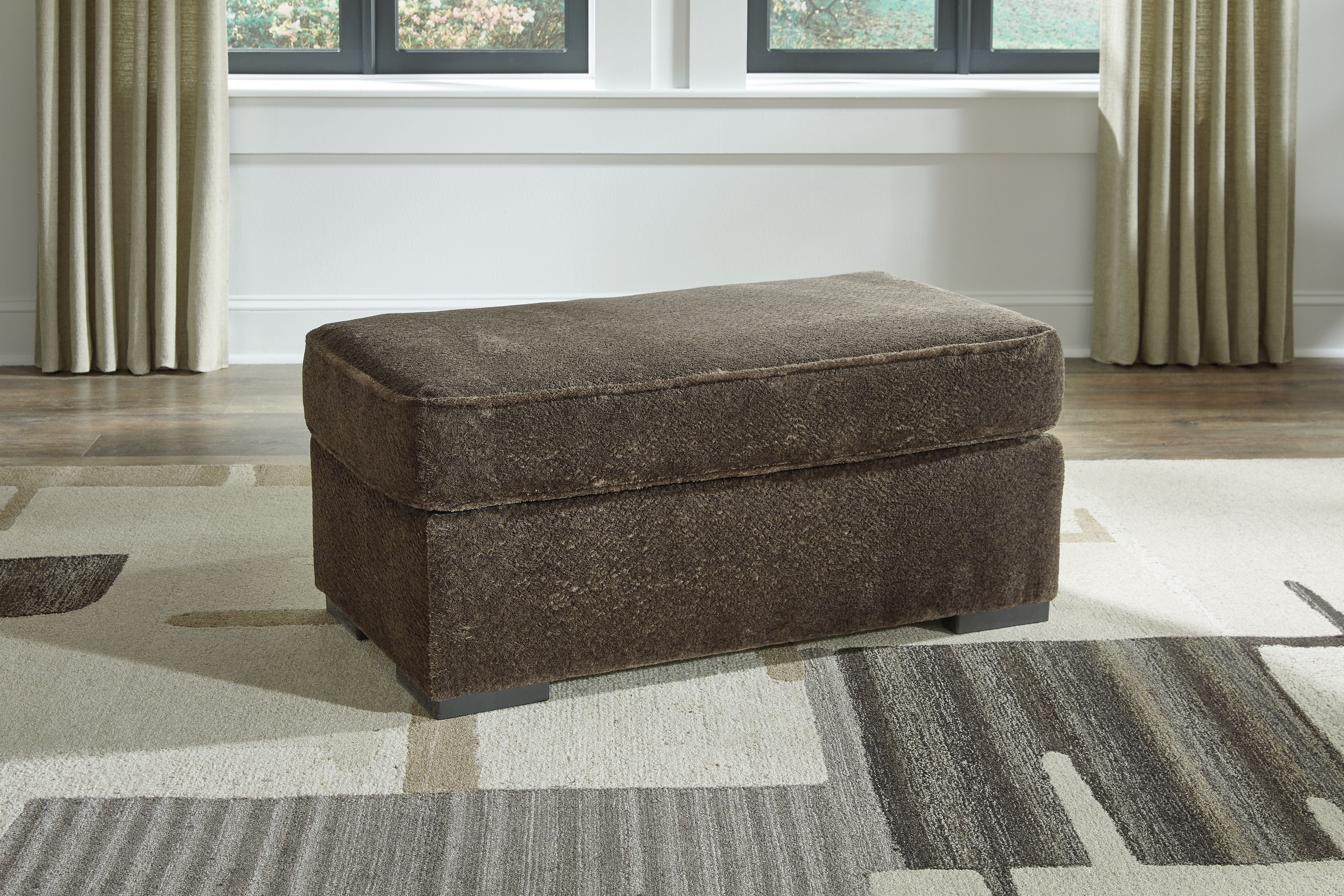 Luxury Aylesworth Chocolate Ottoman - Soft Faux Leather Storage Footrest Stool for Living Room, Bedroom & Office - Perfect for Relaxing & Extra Seating