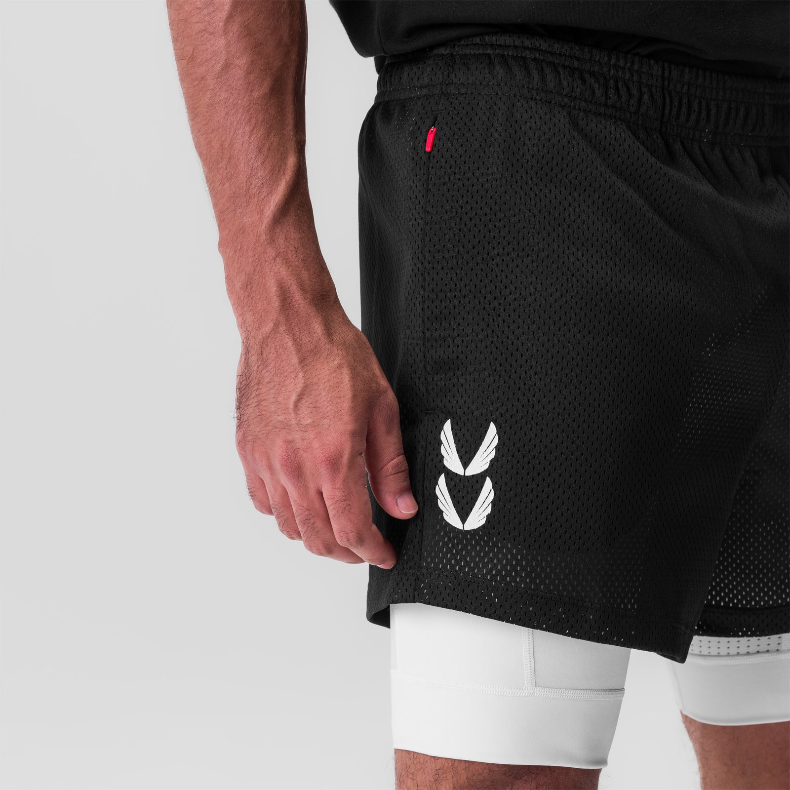 SilverPlus™ Mesh 5 Liner Short - Breathable Athletic Underwear for Men, Comfortable Workout Boxer Briefs in Black/White - Perfect for Running, Gym & Everyday Wear