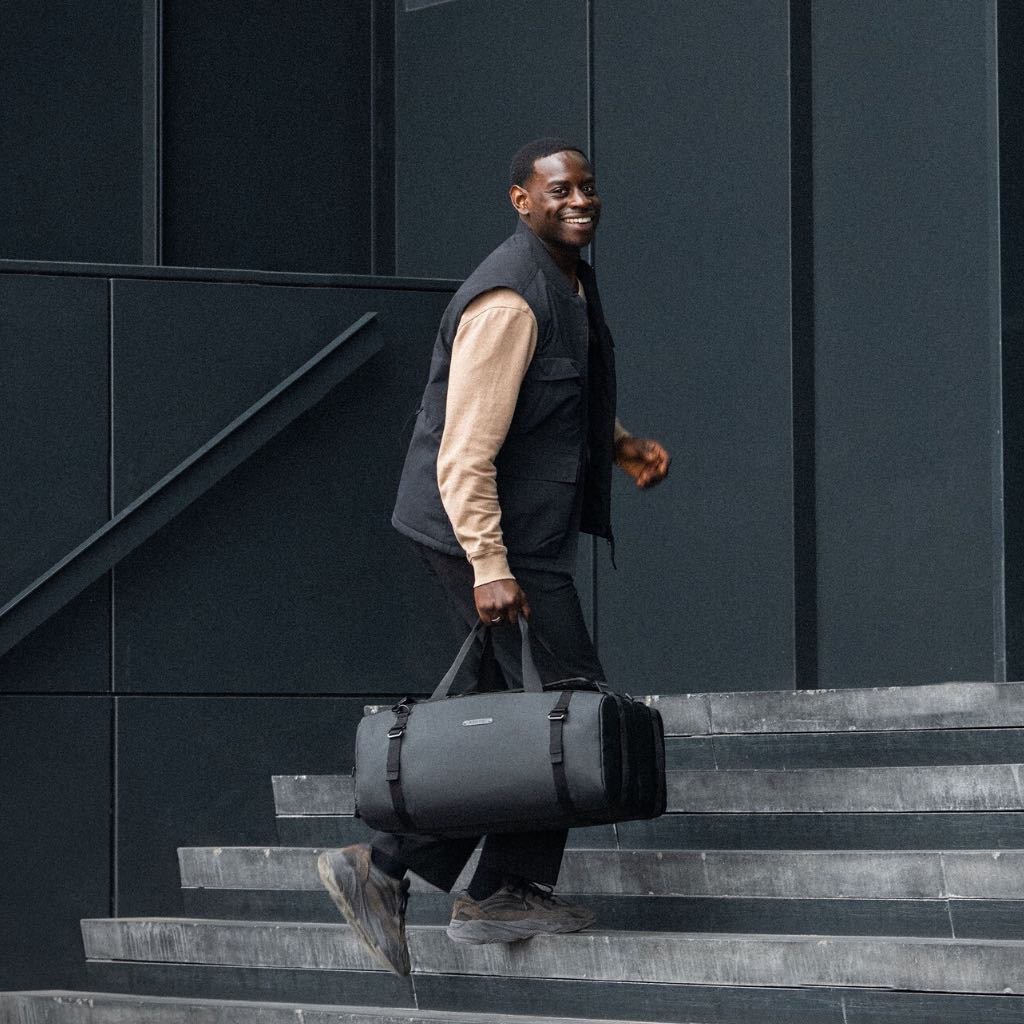 GRID Duffel Backpack - Waterproof Travel Gym Bag with Laptop Compartment | Perfect for Workouts, Business Trips & Weekend Getaways
