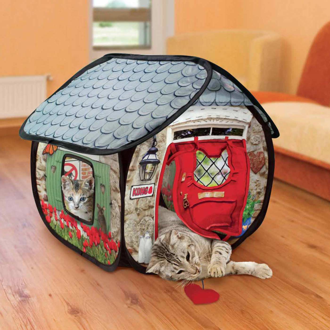KONG Play Spaces Bungalow - Durable Dog House for Small to Medium Dogs | Indoor/Outdoor Pet Shelter with Chew-Resistant Design | Perfect for Backyard, Patio & Kennel Use