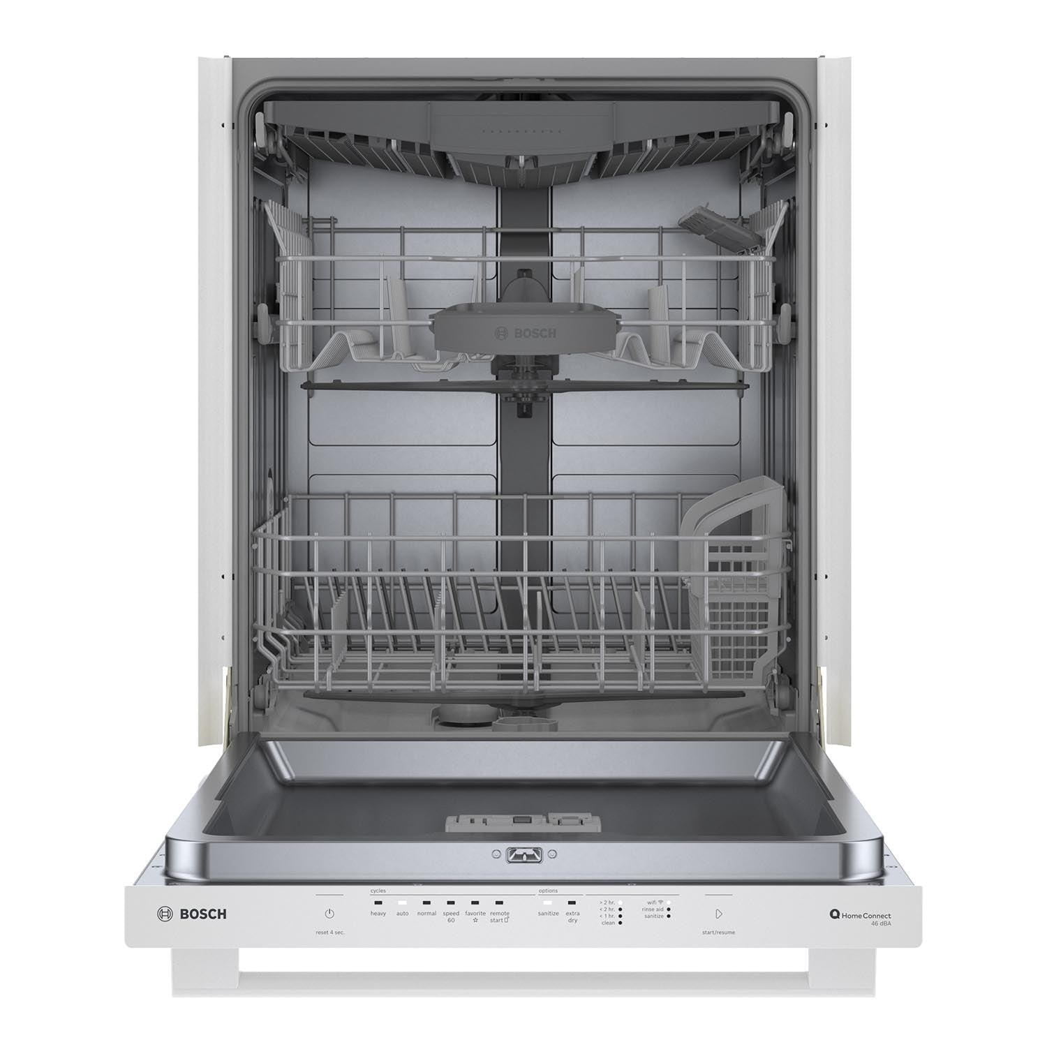 Bosch 24 Inch Smart Dishwasher with Home Connect - Stainless Steel Interior, Third Rack, Ultra Quiet SHX5AEM2N - Perfect for Modern Kitchens & Large Families