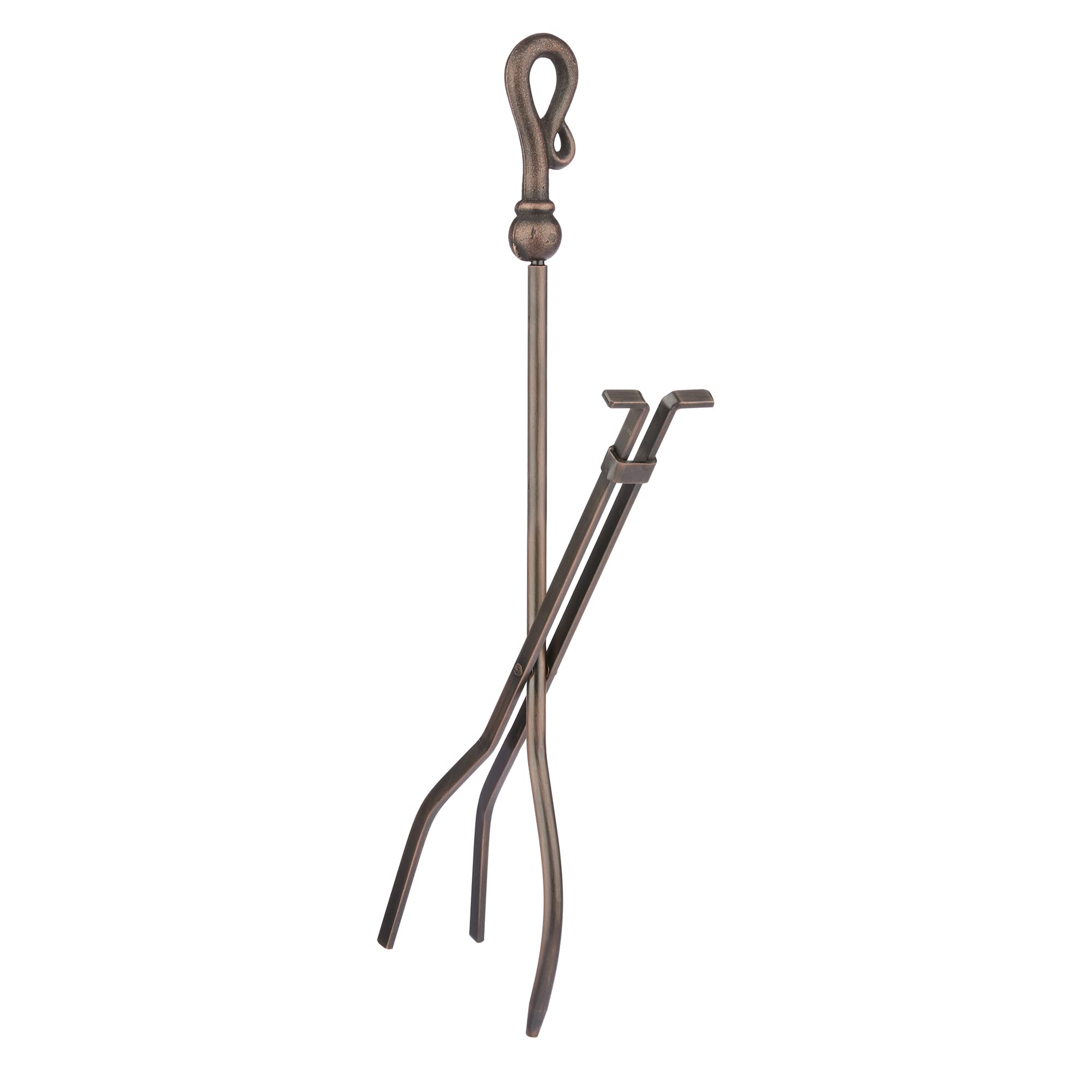 UniFlame F-1657 5-Piece Venetian Bronze Fireplace Tools Set with Heavy Crook Handles - Perfect for Indoor Fireplace, Hearth, and Home Decor