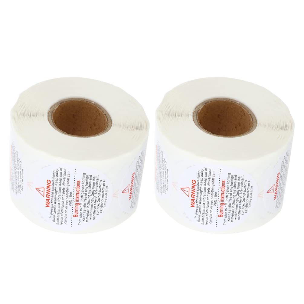 VICASKY 2 Rolls Removable Candle Jar Warning Stickers - Black Wax Melting Safety Labels for Candle Containers & Jars - Perfect for DIY Candle Making, Home Decor & Gifts