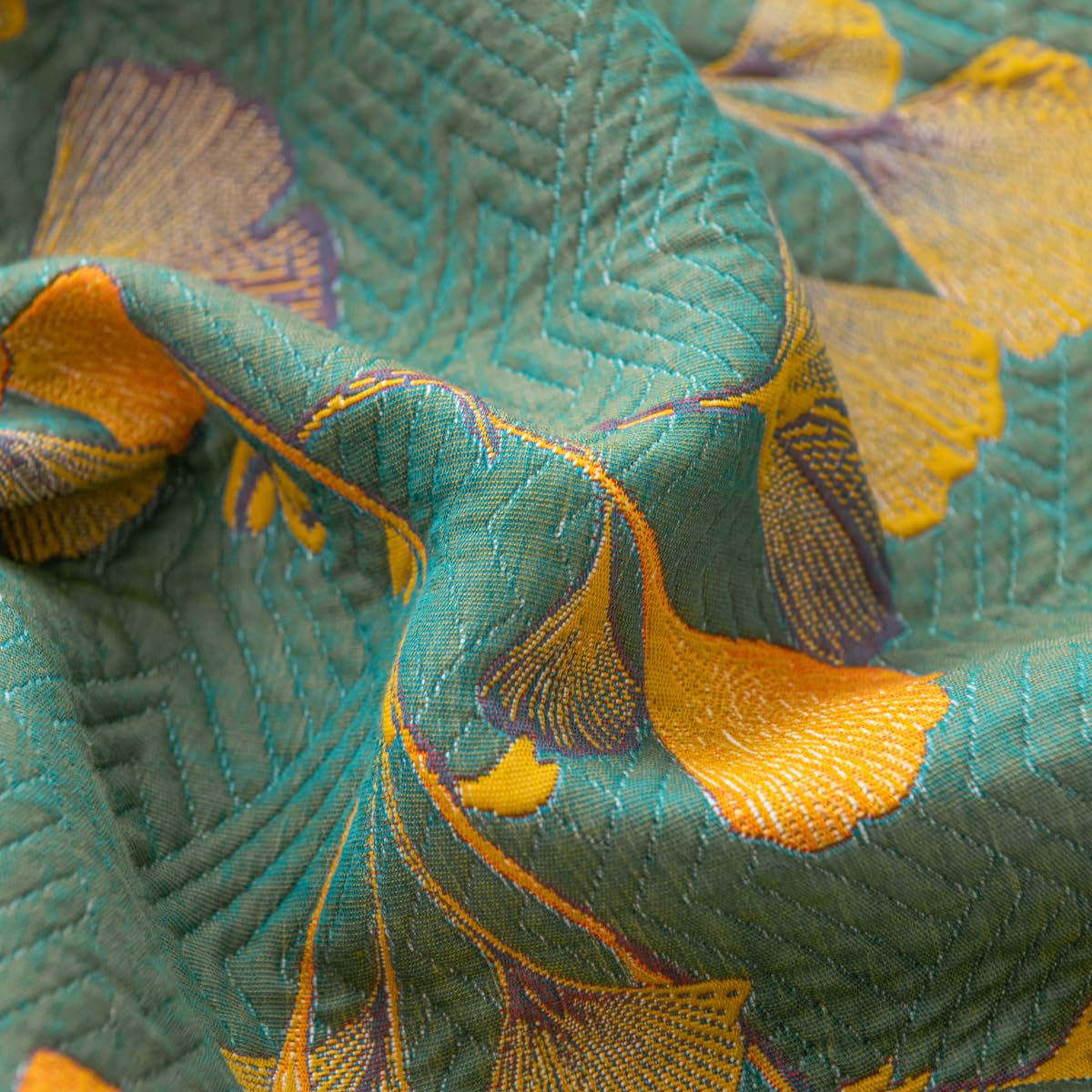 Premium 100% Cotton Muslin Pillow Shams Set of 2 - Jacquard Floral Ginkgo Leaves Design, Soft 3-Layer Gauzy Reversible Pillow Covers 20