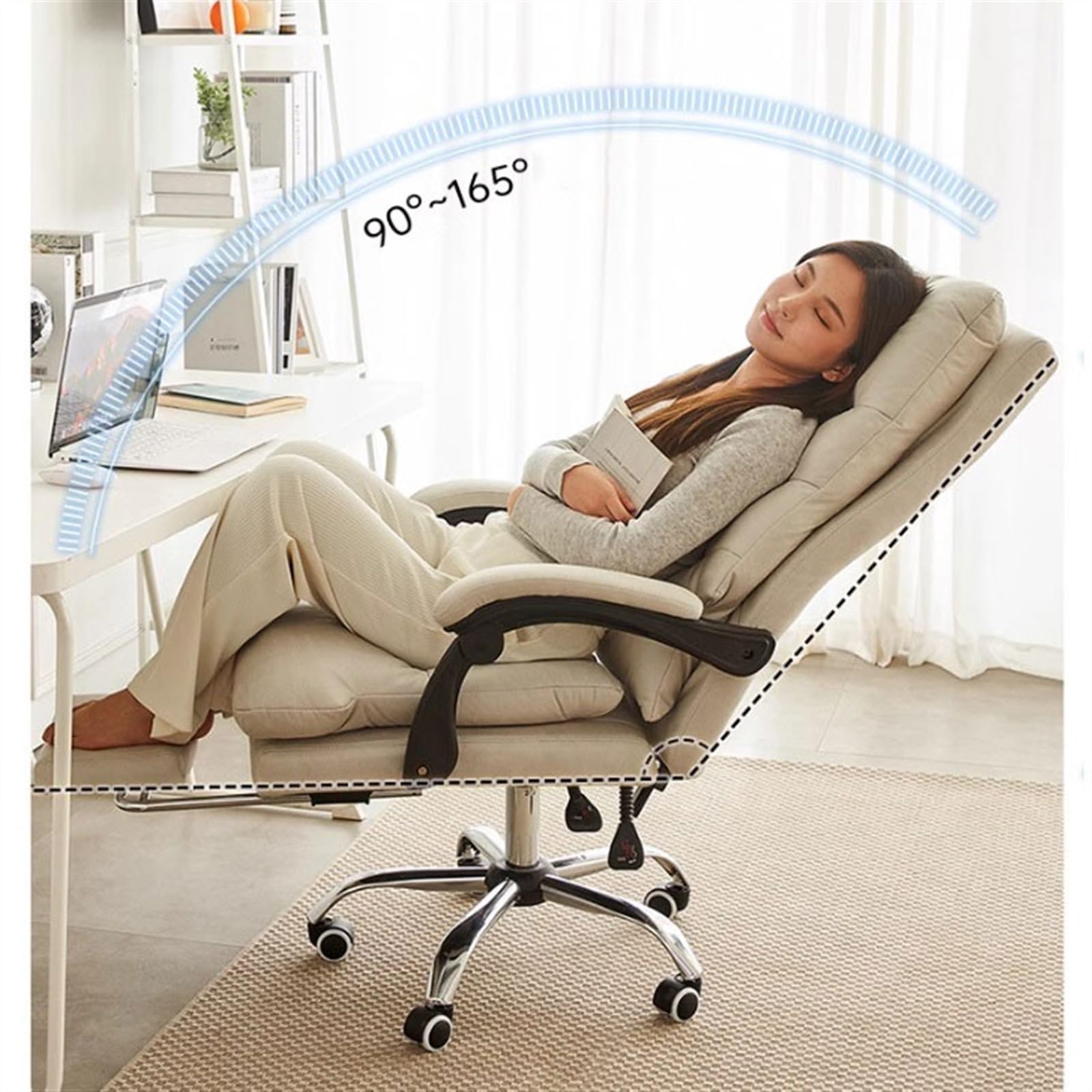 Luxury High Back Office Chair with Footrest - Ergonomic Desk Chair for Home & Business, Comfortable Computer Chair for Work & Relaxation - Perfect for Home Office, Gaming, and Study Spaces