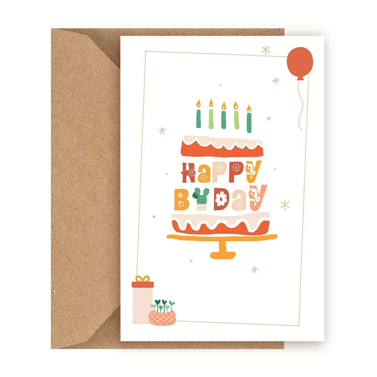 Air Plant & Succulent Gift Box Set with Birthday Greeting Card - Perfect for Housewarming, Birthday Gifts & Office Decor