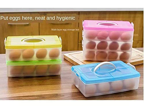 FLIPXEN 4-Layer Plastic Egg Storage Box - 12/24/36/48 Grid Egg Holder Container for Fresh Egg Preservation | Perfect for Farm, Kitchen & Refrigerator Organization