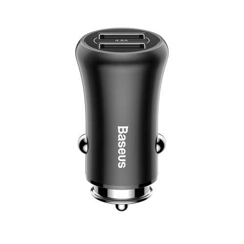 Baseus 4.8A Dual USB Fast Car Charger for iPhone X/8/7/Plus, OnePlus 5, Xiaomi 6/Mi A1 Tablet - Quick Charge for Road Trips & Commuting