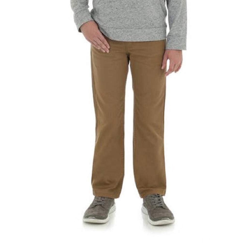 Wrangler Boys Slim Straight Flex Khaki Jeans for Little & Big Boys (12 Husky) - Comfortable & Durable Pants for School, Play & Everyday Wear