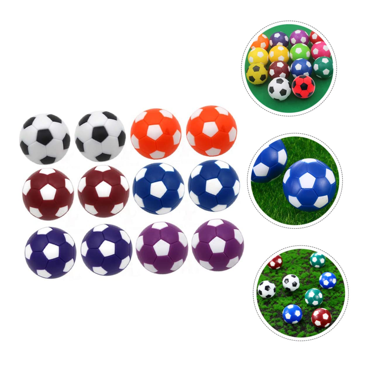 Milisten 12-Piece Plastic Table Football Balls Set - Replacement Soccer Balls for Foosball Games (Perfect for Kids, Teens & Family Game Nights)