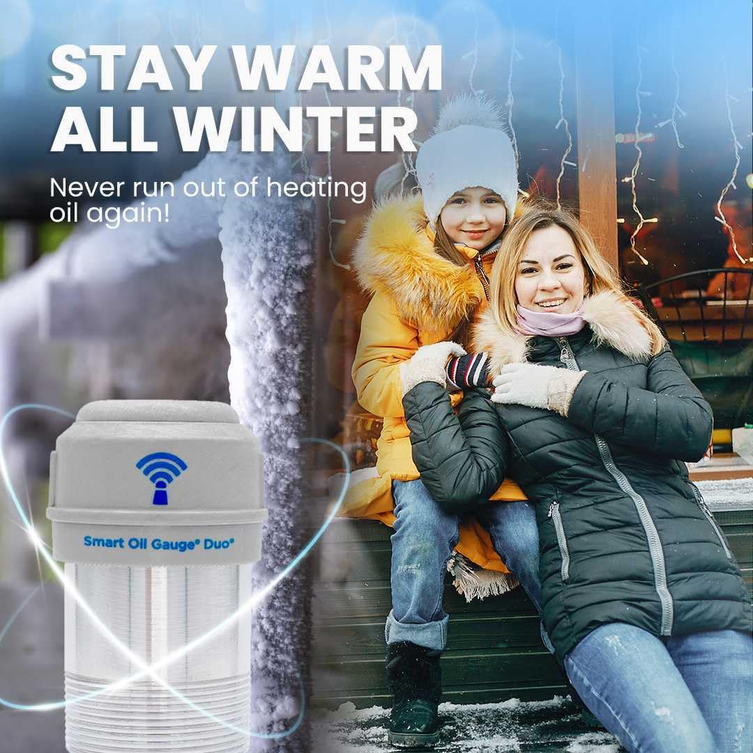 Smart Oil Gauge Duo - Advanced Dual Sensor Wi-Fi Heating Oil Tank Monitor with Alexa Compatibility - Works with 138/275/330/500 Gallon Vertical/Horizontal Tanks - Perfect for Home Heating Systems and Remote Oil Level Monitoring