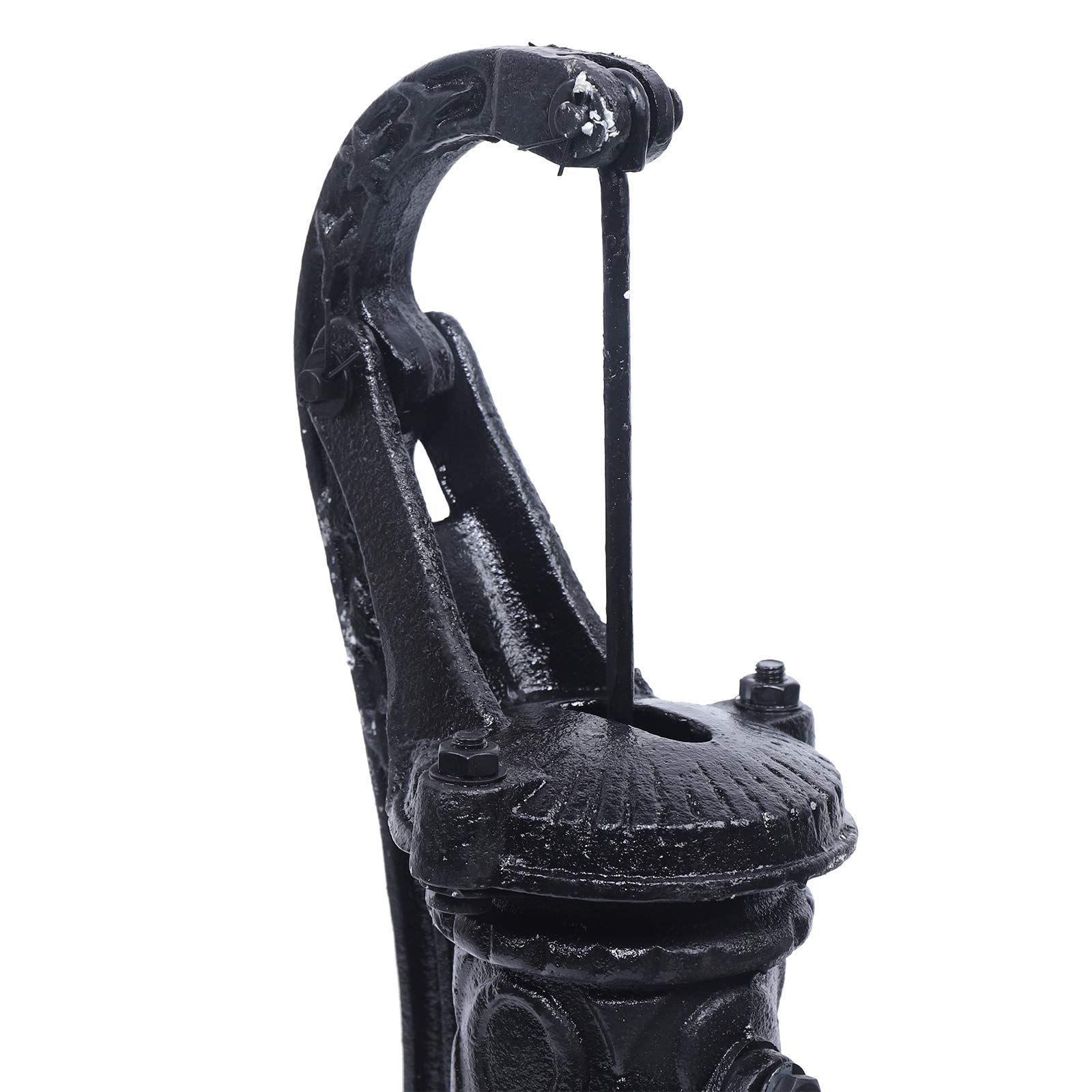 CNCEST Manual Hand Water Pump - Cast Iron Outdoor Well Pump for Yard, Pond & Garden - 26ft Max Pressure Head - Durable Suction Pitcher Pump (Black) - Ideal for Off-Grid Water Supply, Irrigation & Emergency Use